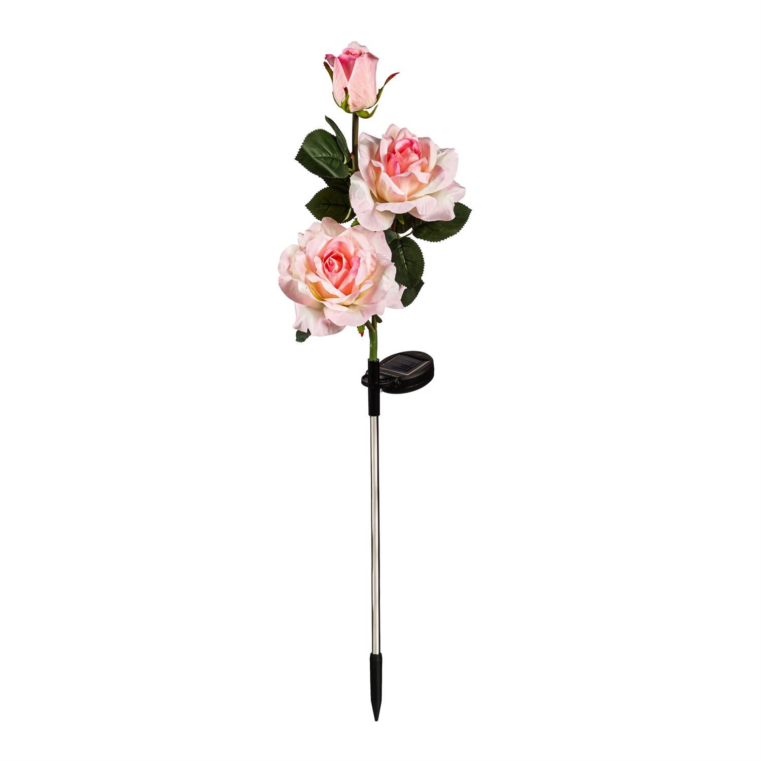 Garden Stake - Solar Power Rose - Pink