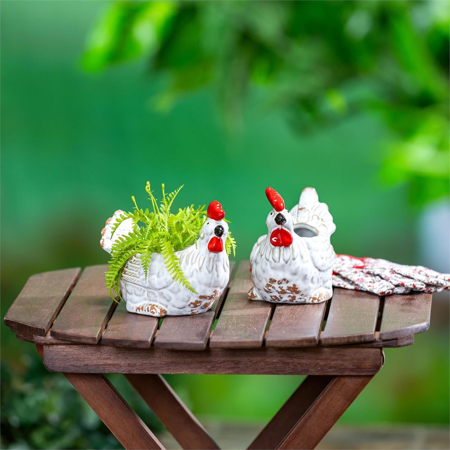 Pot - 5" - Ceramic Hen - 2 Styles - Sold Individually