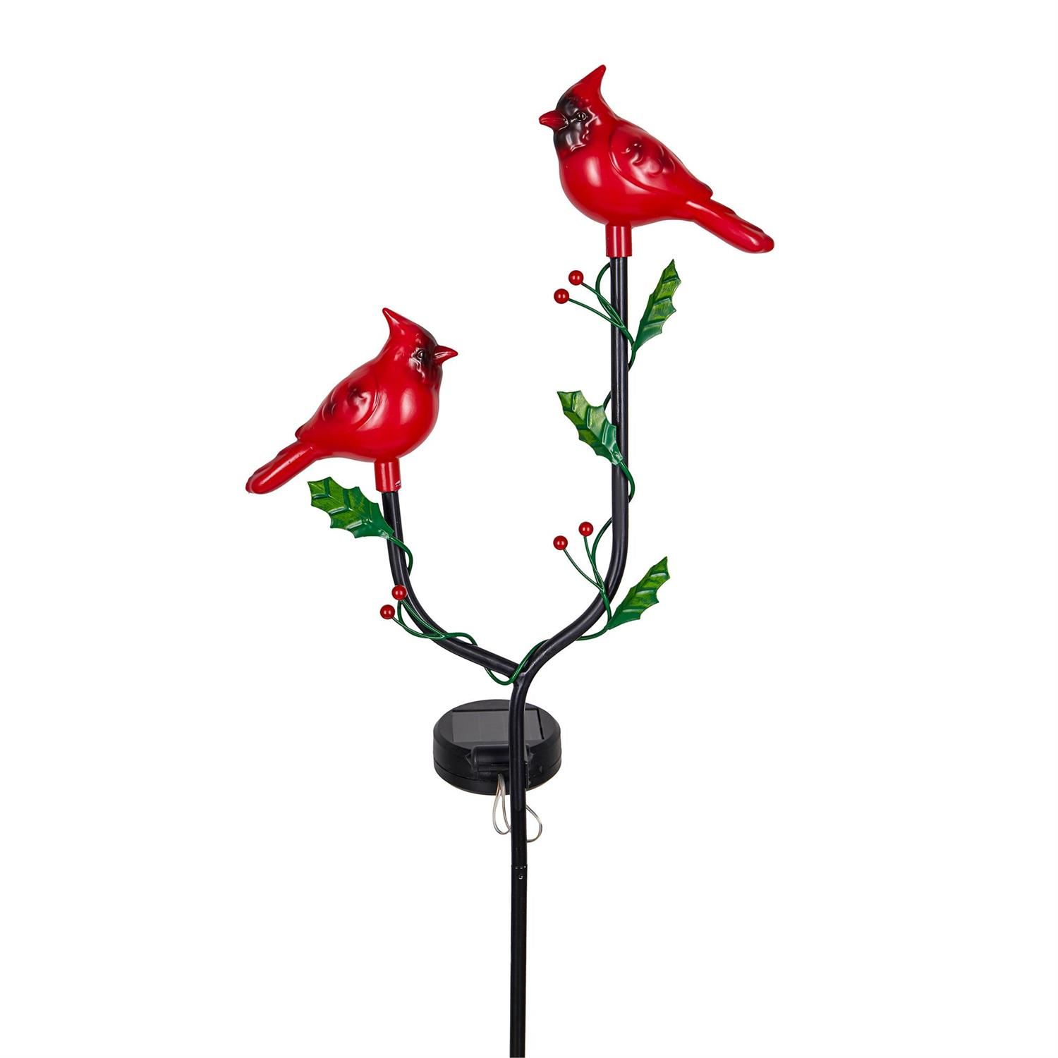 Solar Garden Stake - 36" - Festive Cardinal