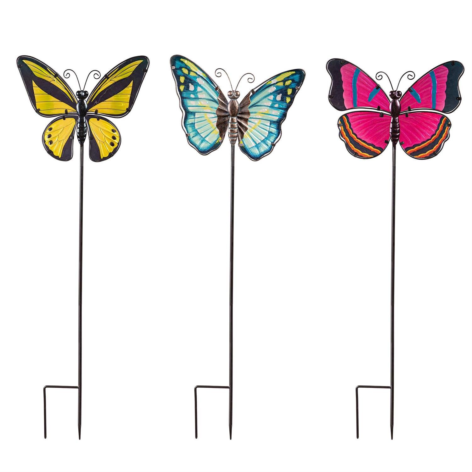 Garden Stake - Glass Butterfly