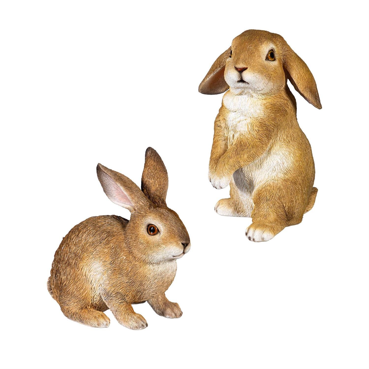 Garden Statue - Brown Rabbit - 2 Styles - Sold Individually