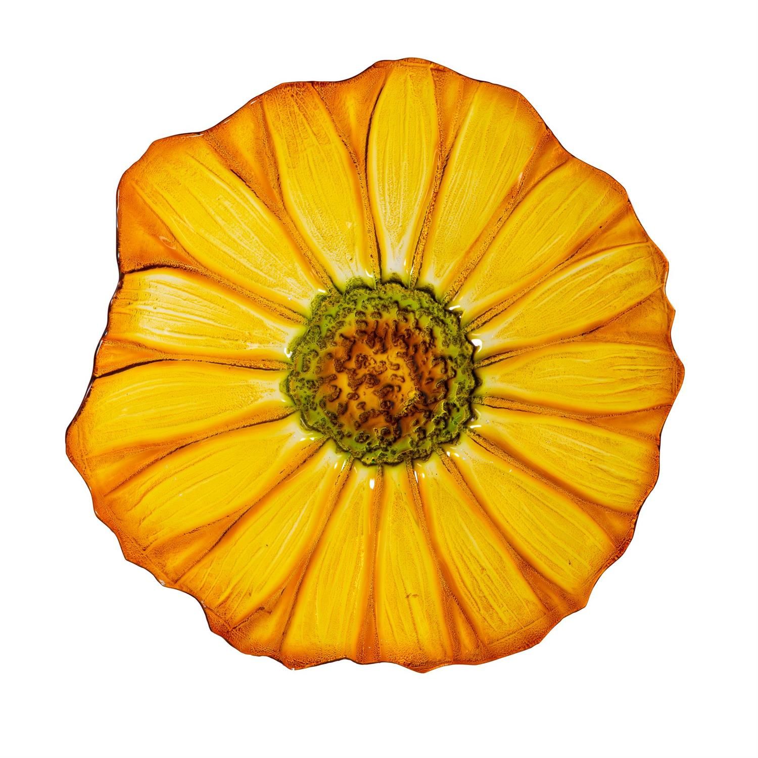 Bird Bath - Glass Sunflower - 16"