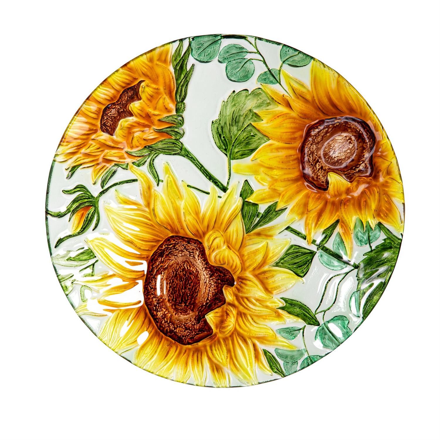 Bird Bath - Glass Sunflower - 18"