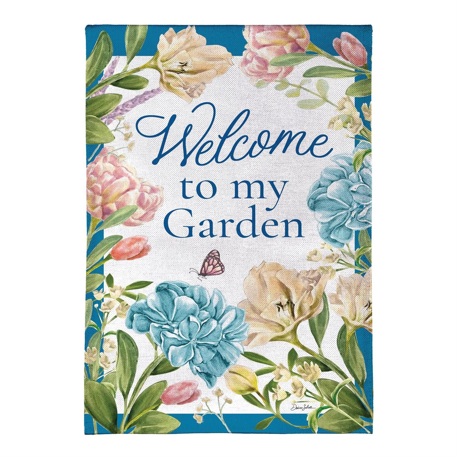 Garden Flag - Burlap - Welcome To My Garden