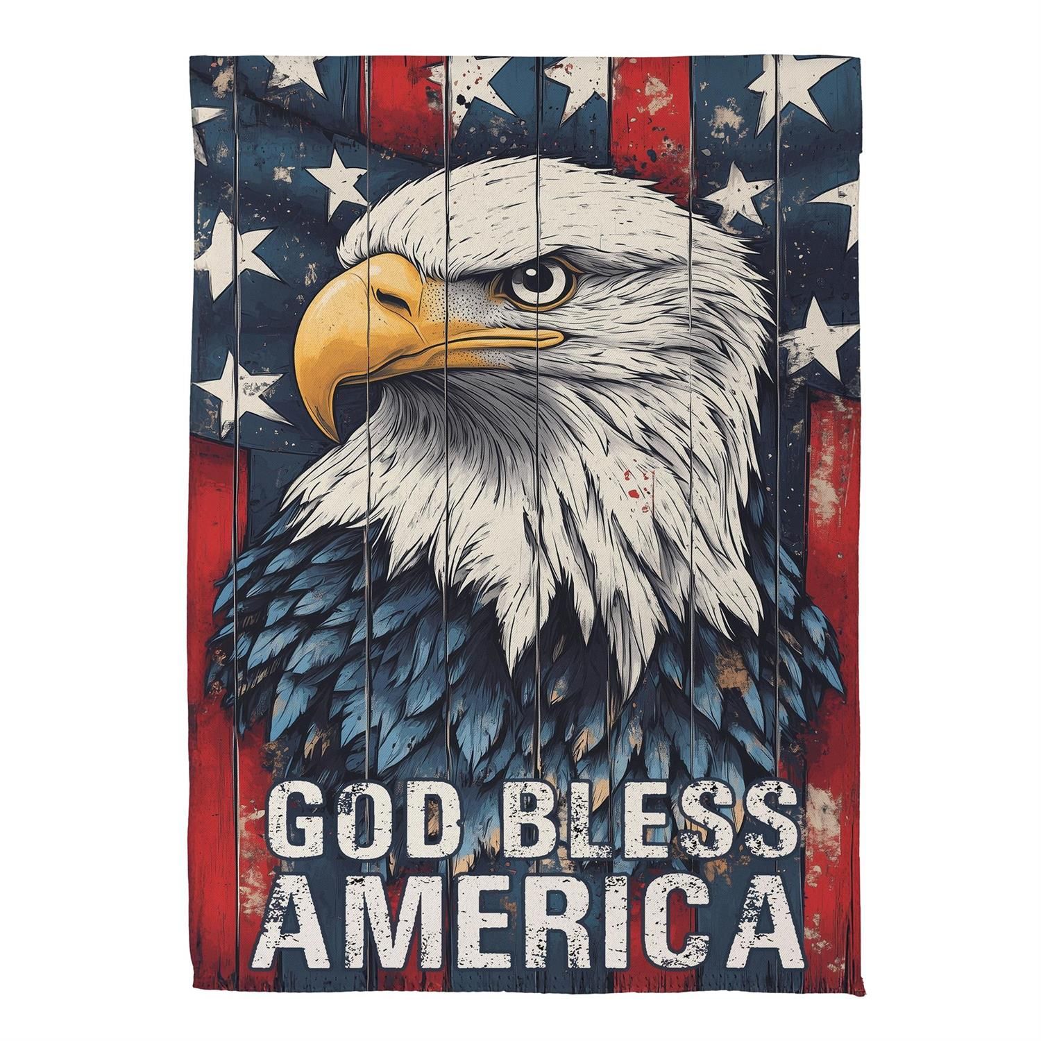 House Flag - Suede - God Bless America Eagle