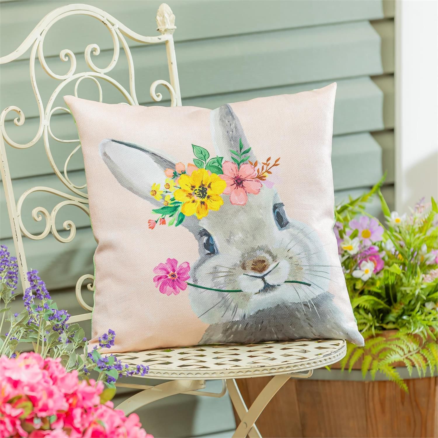 Pillow - Outdoor - Bunny Blooms Best Friends