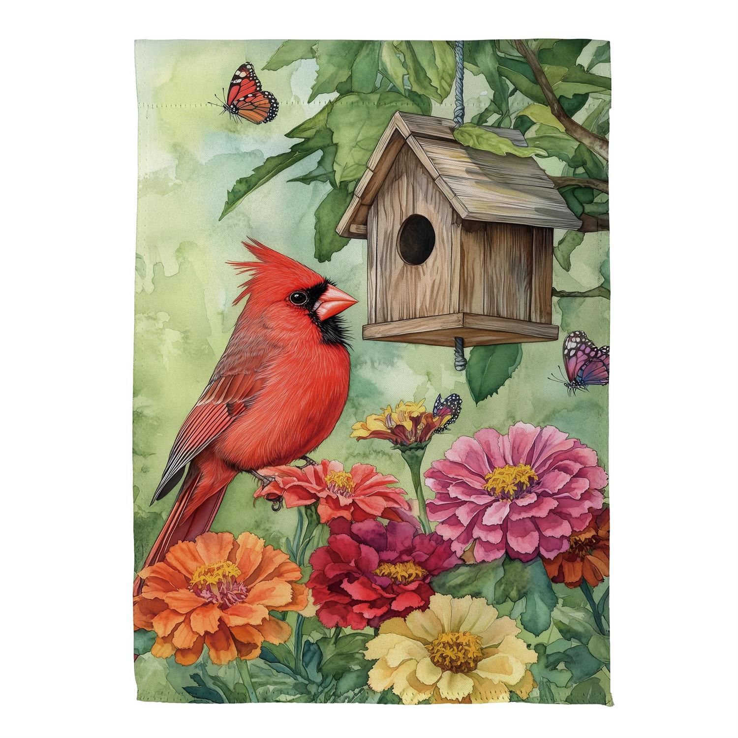 Garden Flag - Suede - Spring Cardinal Time