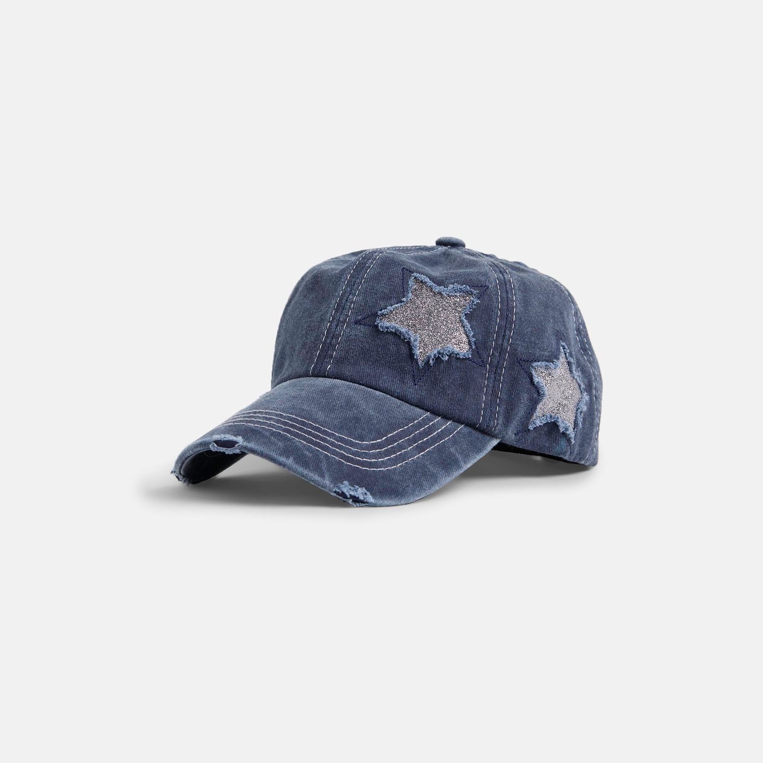 Star Ponytail Hat Navy