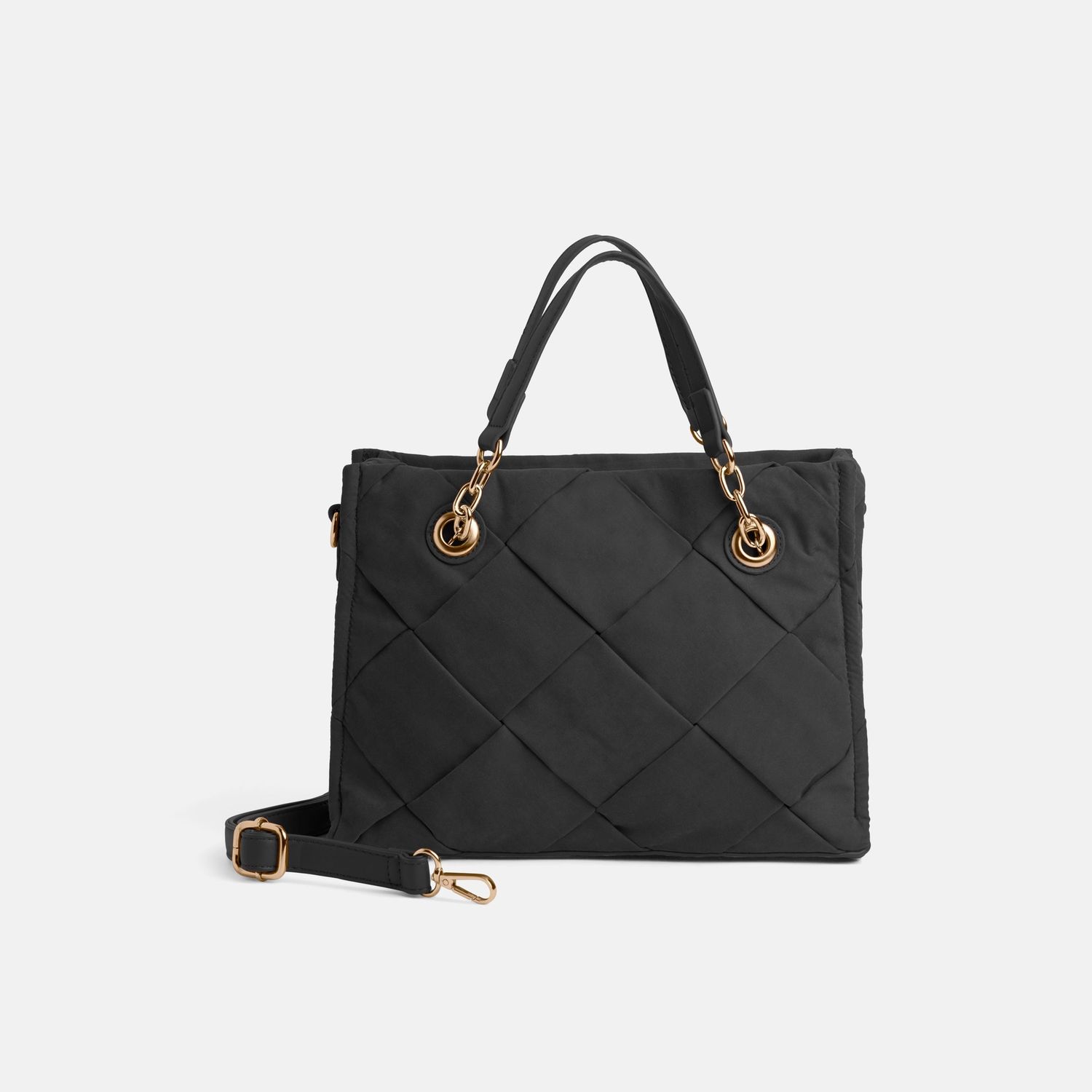 Belle Quilted Tote, Color: Black
