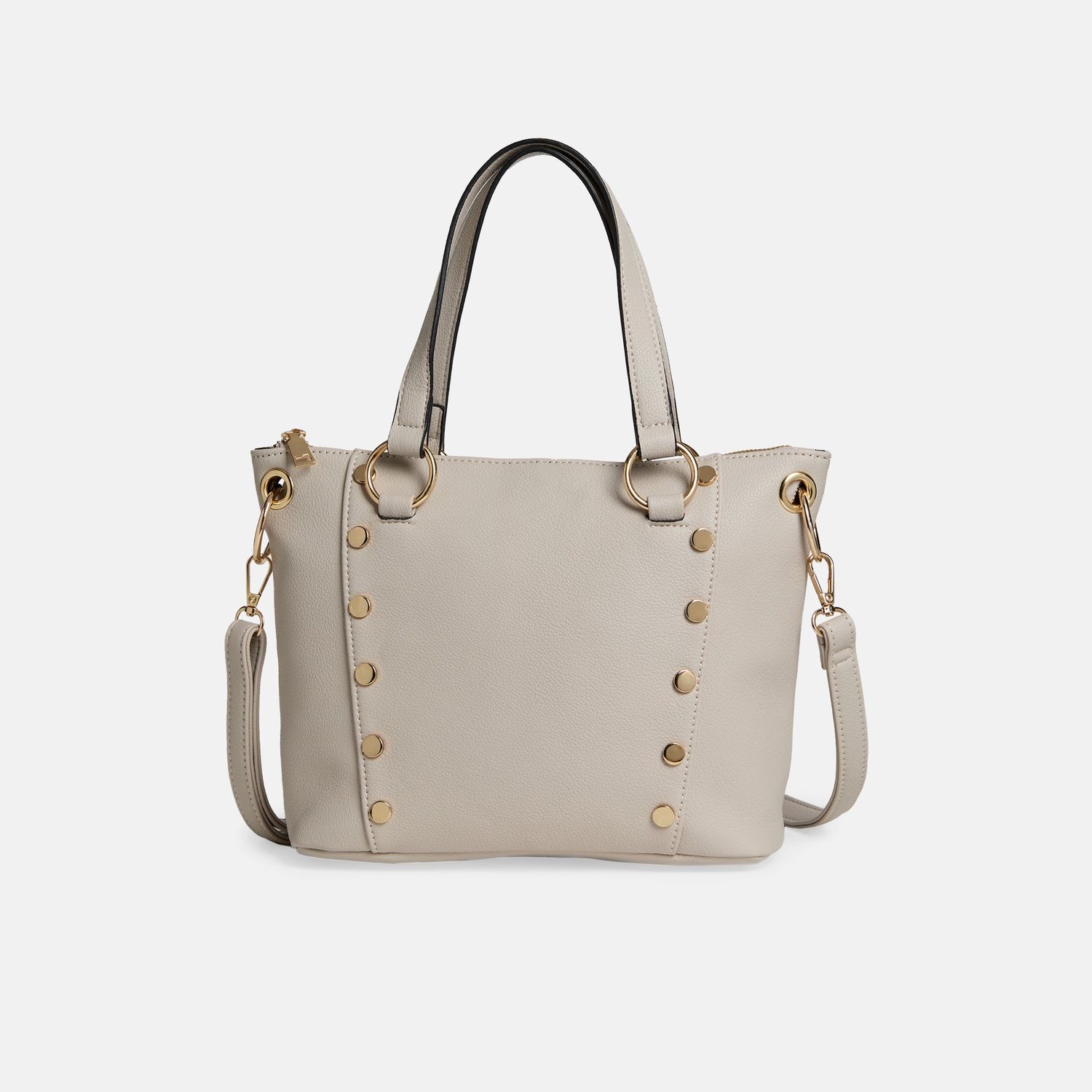 Evelyn Studded Tote, Color: Almond