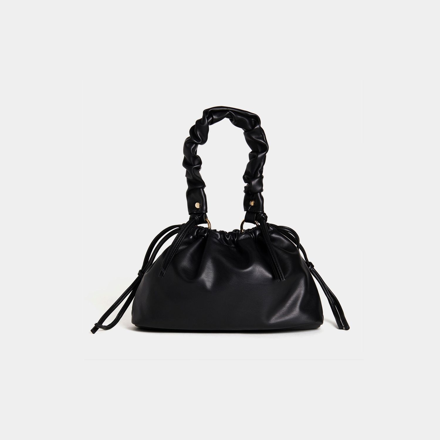 Brielle Drawstring Shoulder Bag, Color: Black