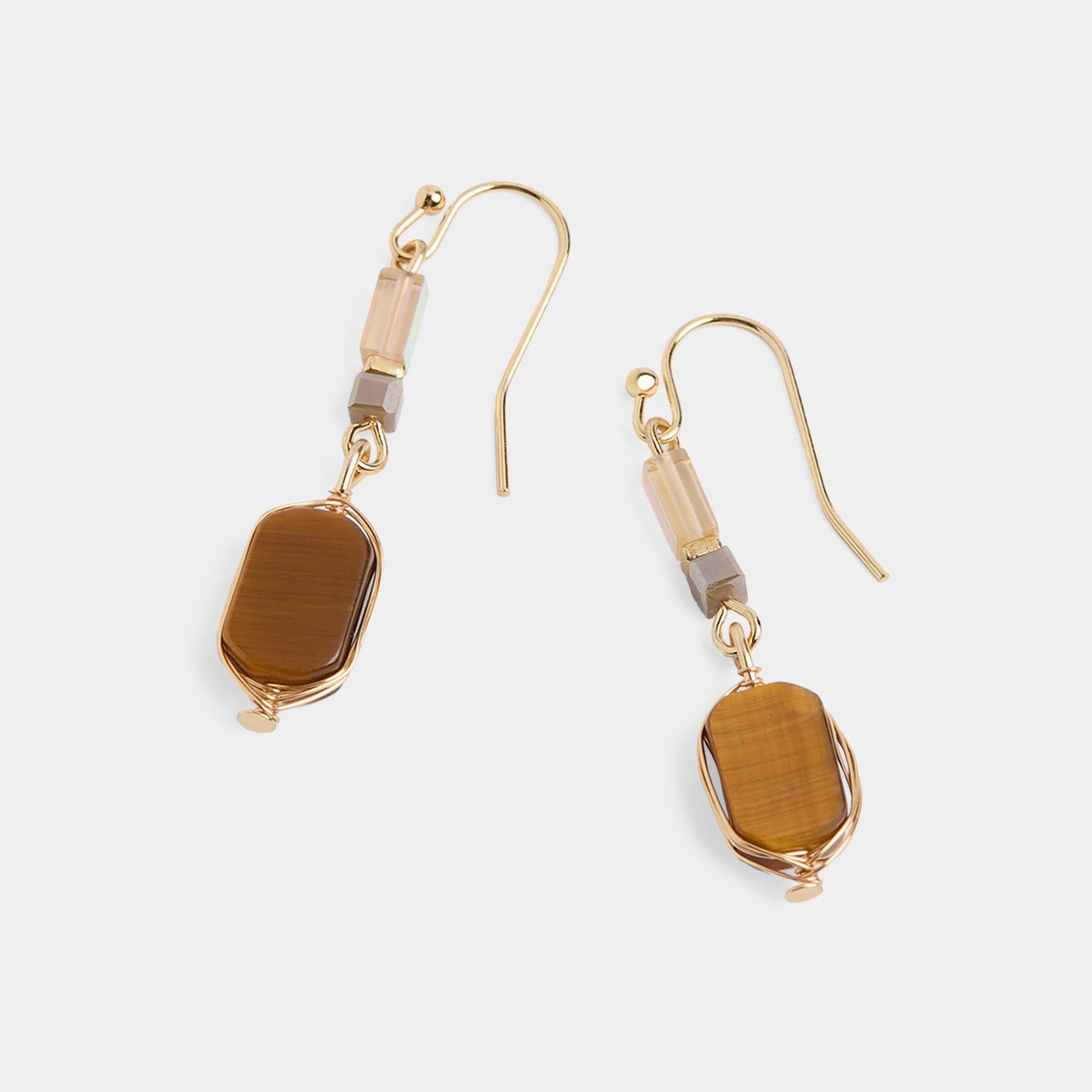 Clara Earrings, Color: Brown