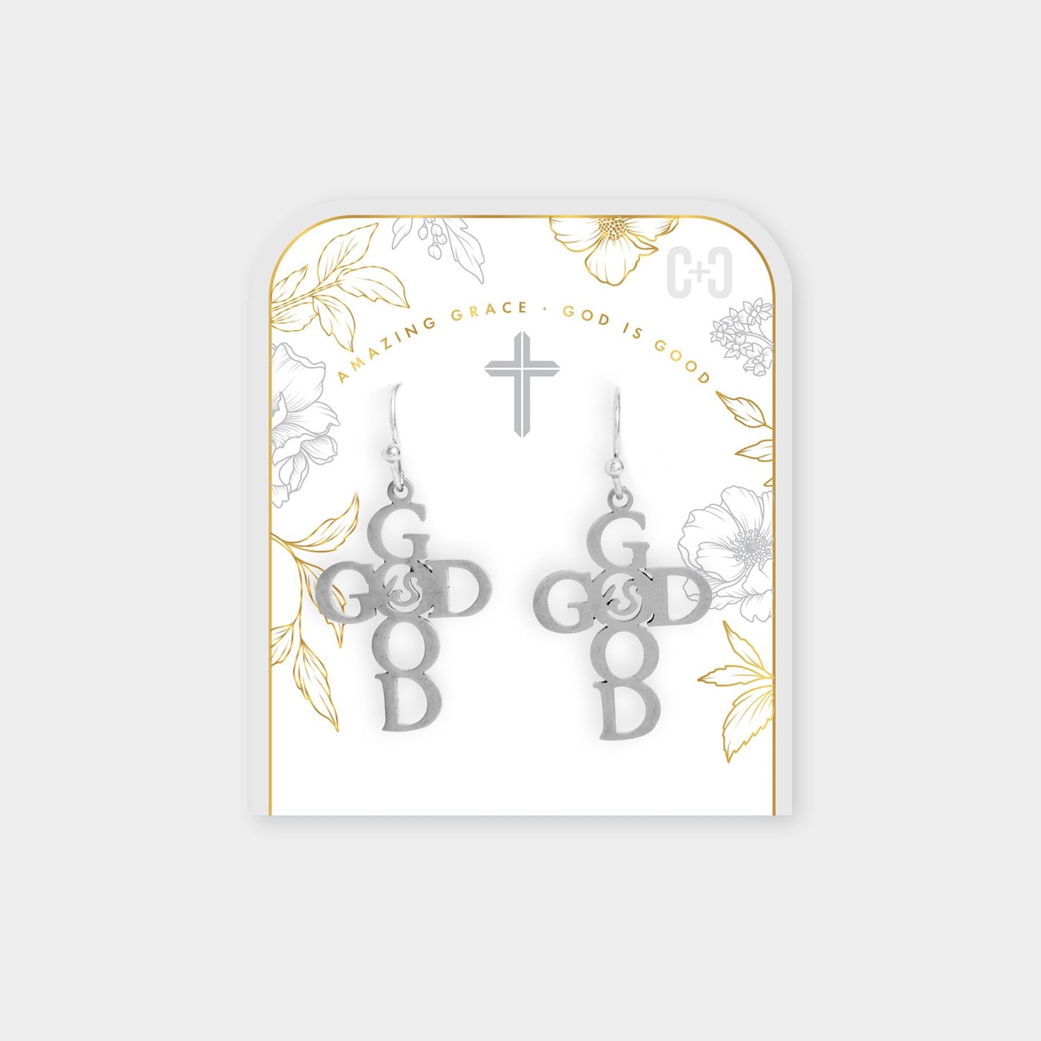 God Is Good Earrings - Silver