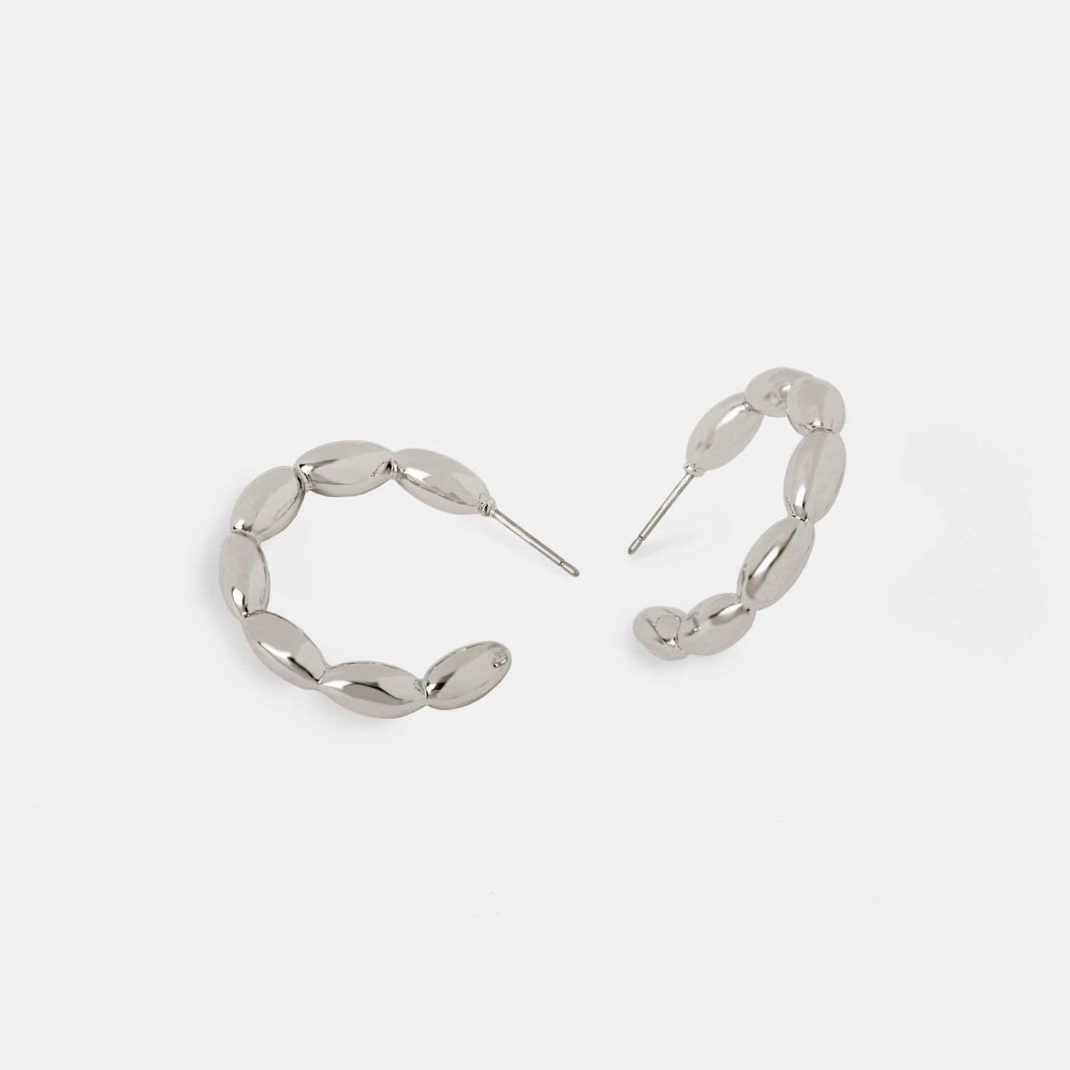 Whispers - Bubble Hoop Earrings - Silver