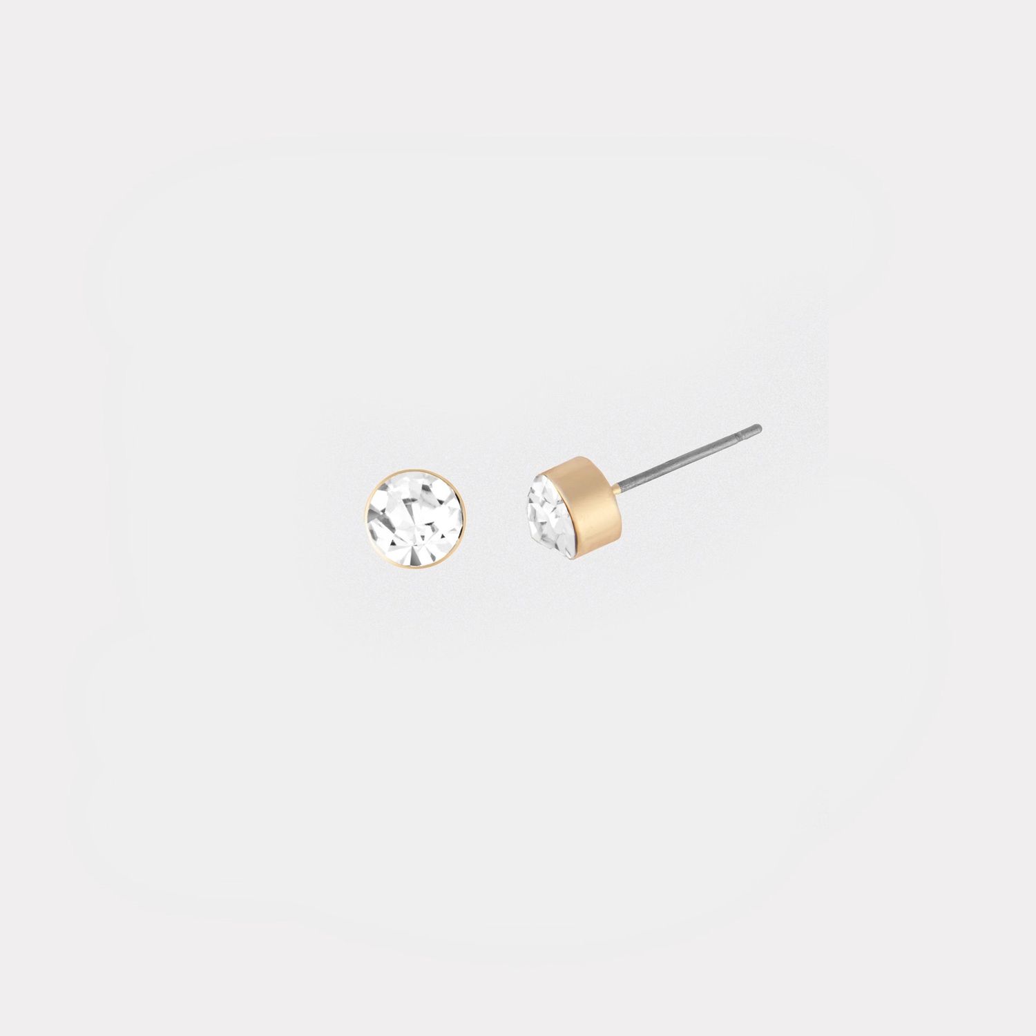 Whispers - Clear Stone Studs - Gold