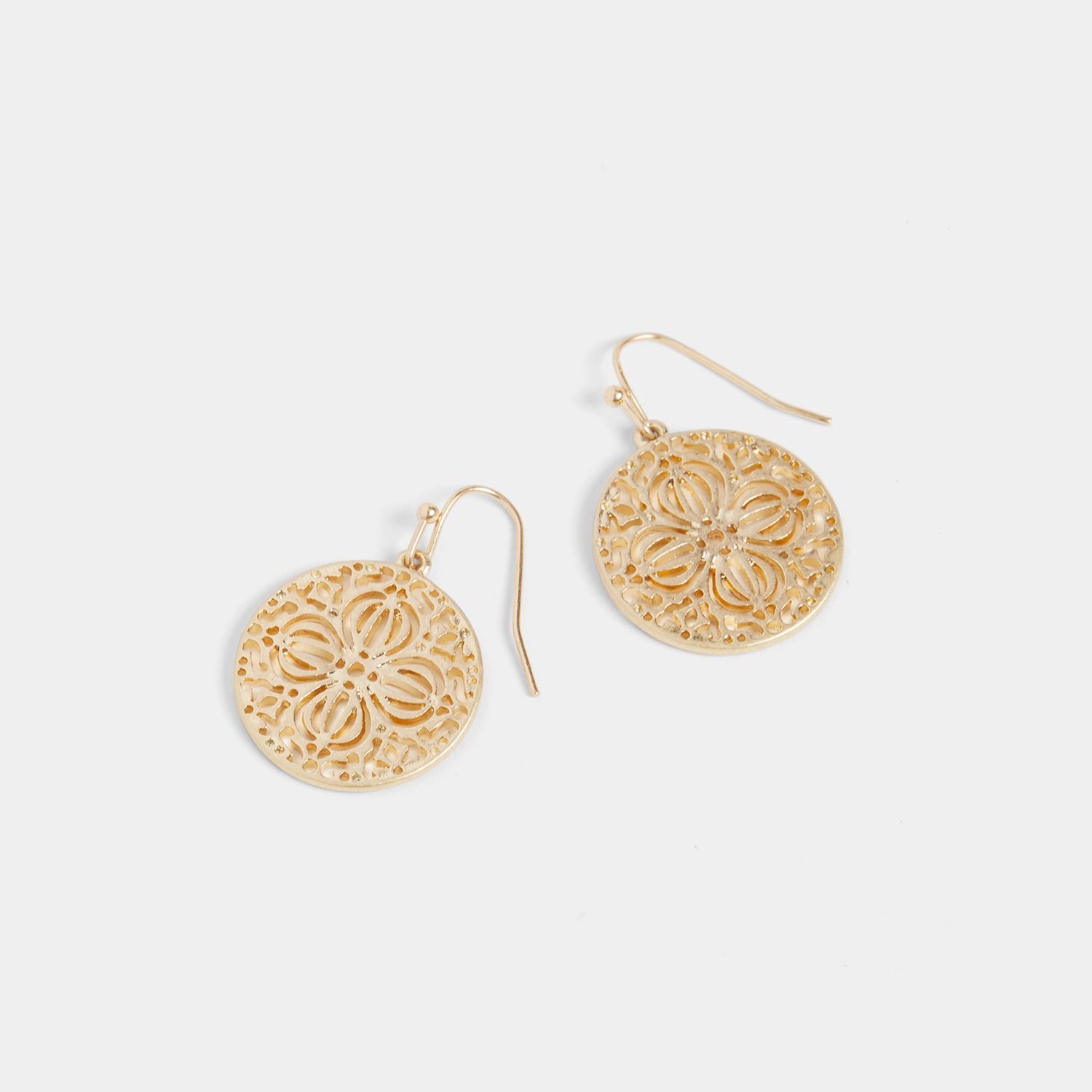 Whispers - Floral Filigree Earrings - Gold