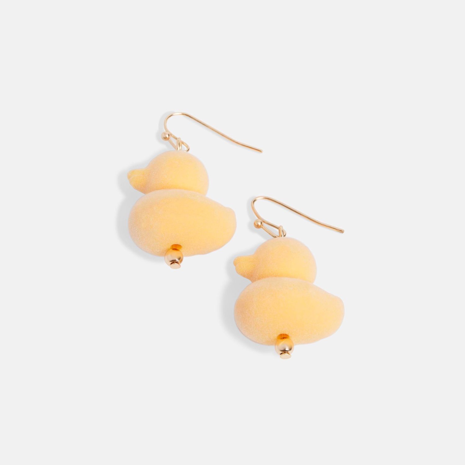 Whispers - Flocked Duck Dangle Earrings - Orange
