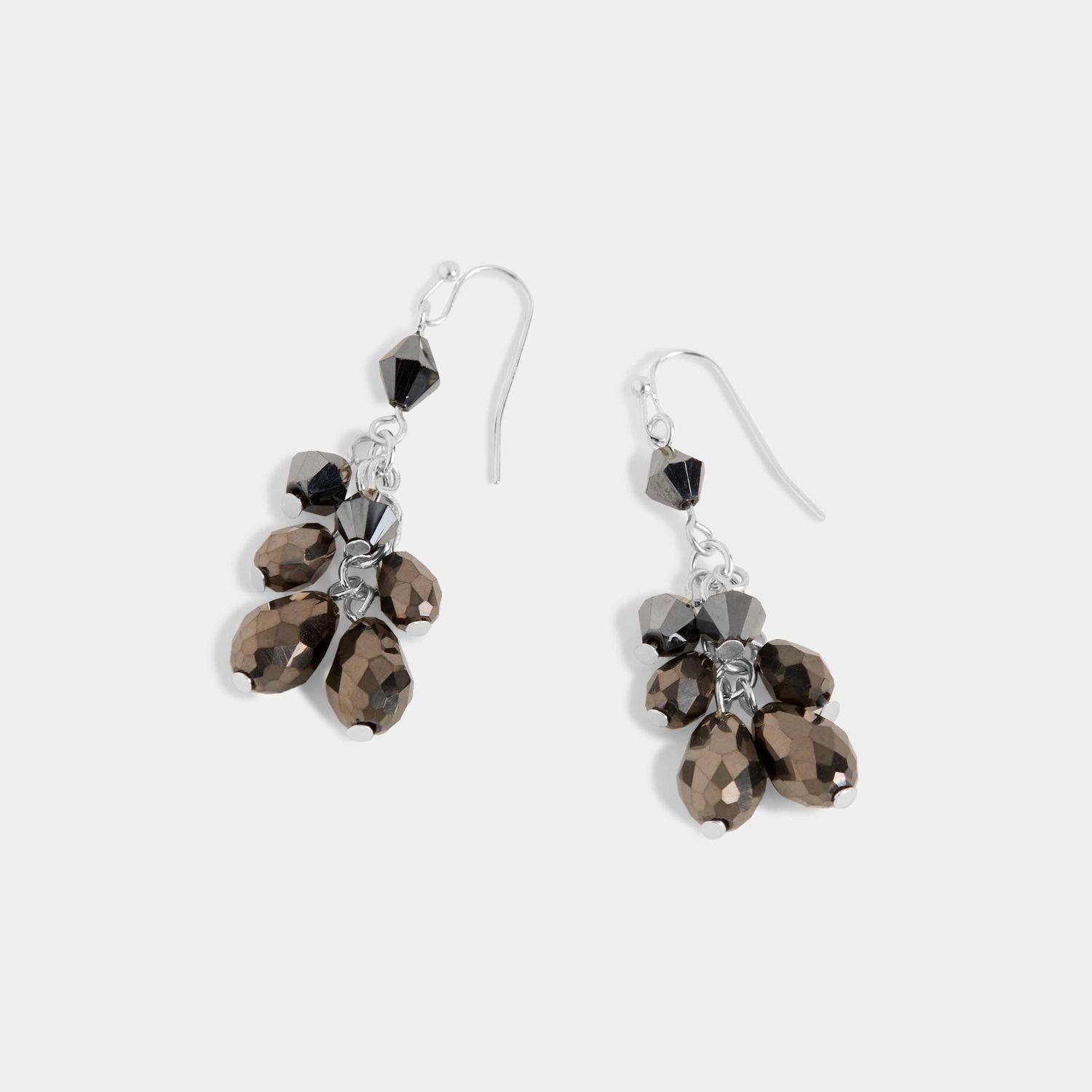 Whispers - Shimmering Bead Dangle Earrings - Black