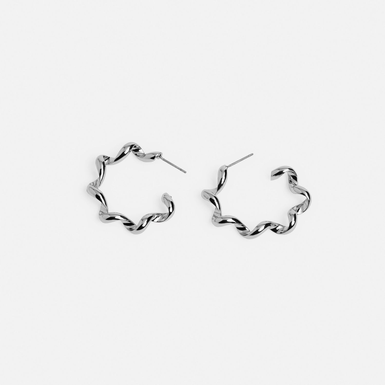 Whispers - Squiggle Hoops - Silver