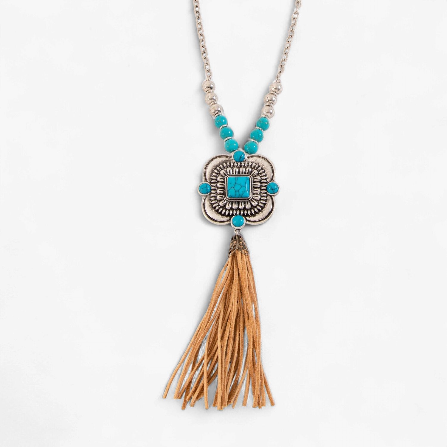 Arizona Bolo Tassel - Necklace Turquoise