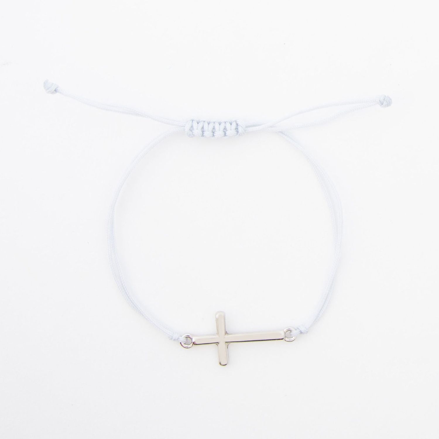 Devon Adjustable Cross Bracelet - Ice Gray