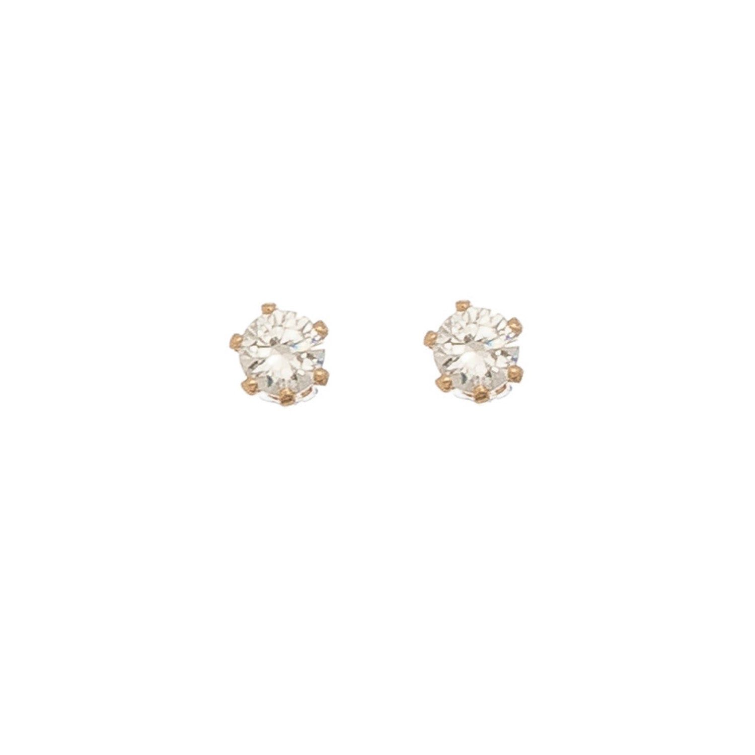 Ear Sense - 3Mm Cz Earrings - Gold
