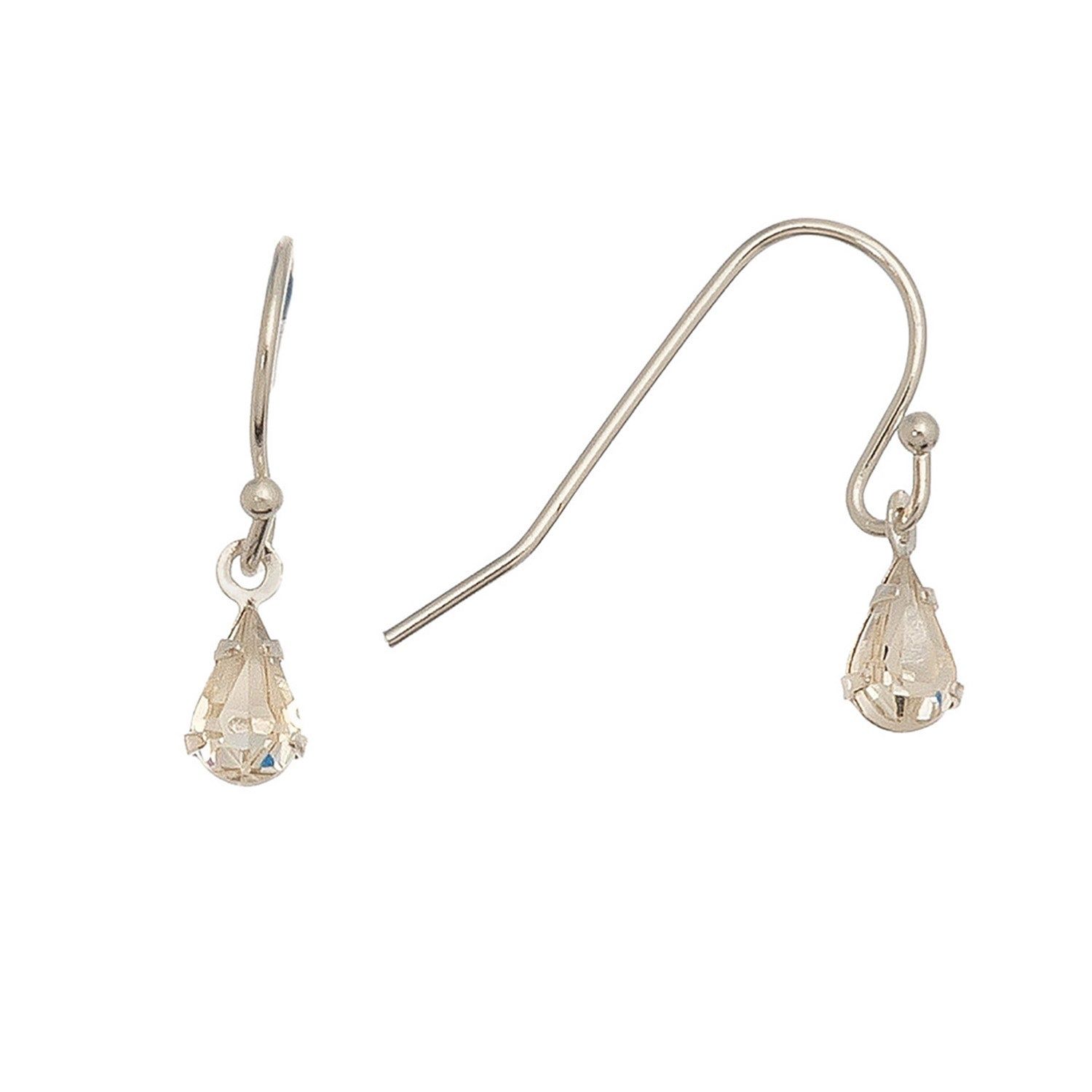 Ear Sense - Clear Teardrop Earrings - Silver