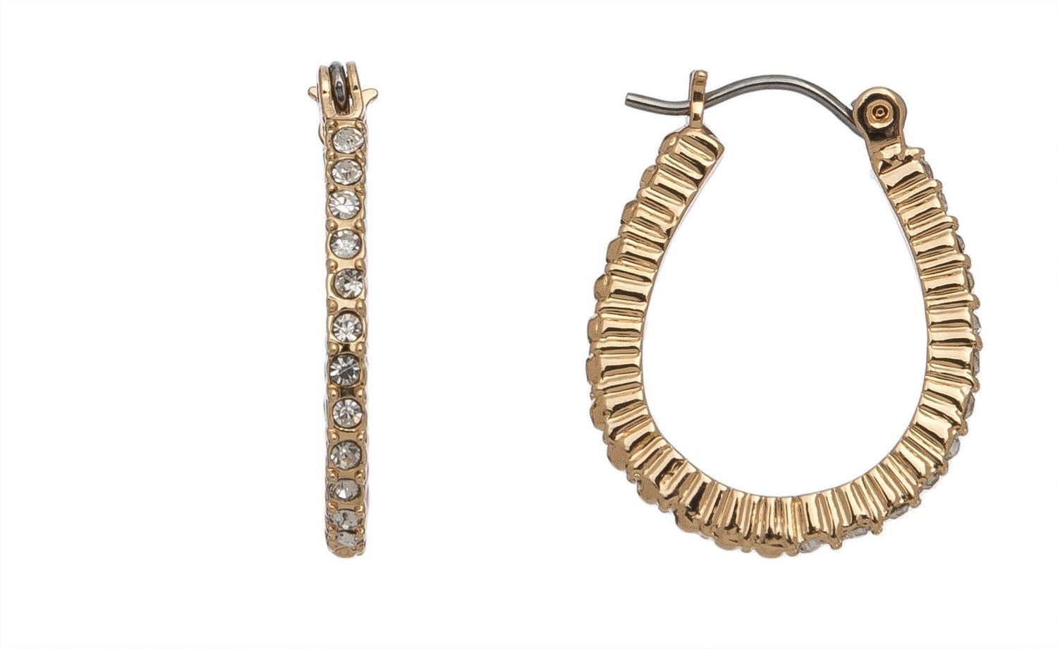 Ear Sense - Cry Stone Hoop Earrings - Gold