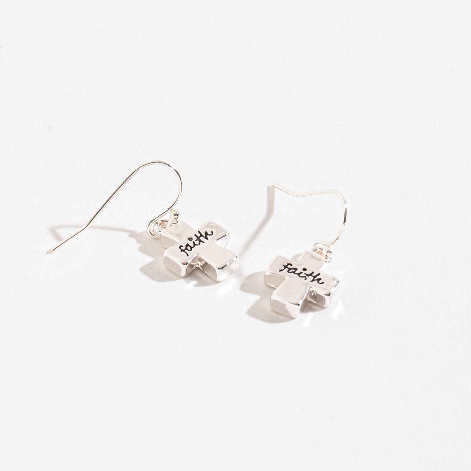 Ear Sense - Faith Cross Earrings - Silver
