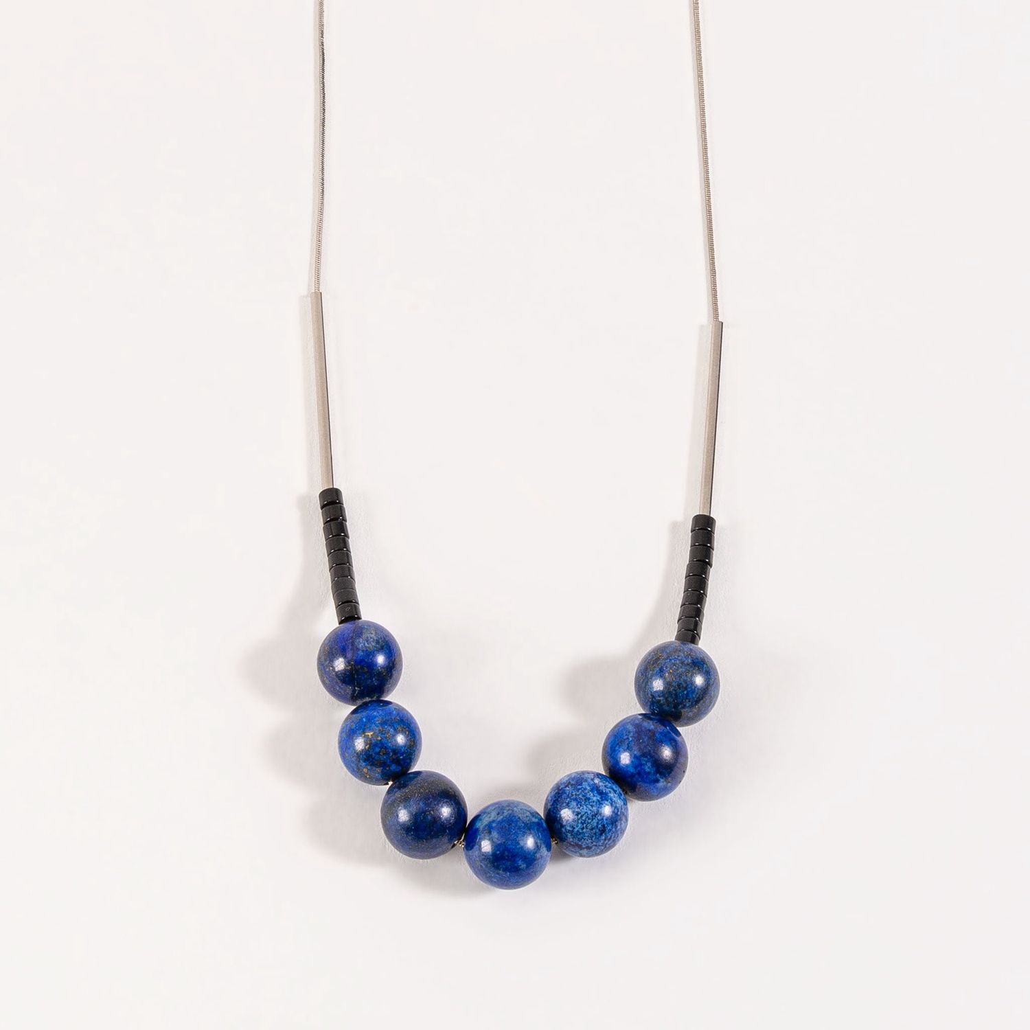 Erika Beaded Necklace - Blue - 28"