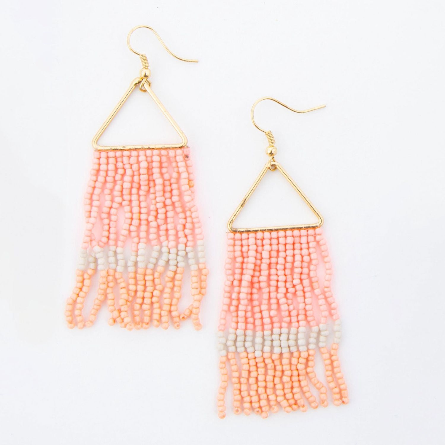 Irie Seed Bead Chandelier Earrings - Multi Coral