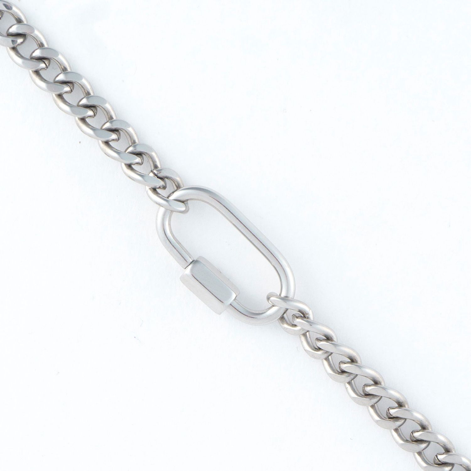 Narelle - 2 Tone Carabiner Chain Necklace Silver L: 16" - Stainless Steel