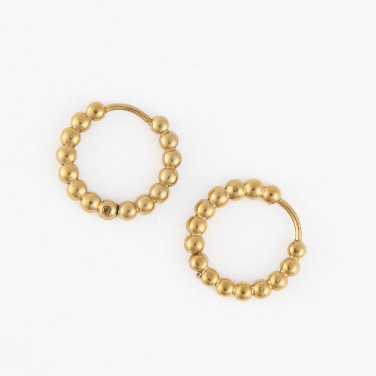 Narelle - Beaded Hoop Earrings - 18K Gold Plating