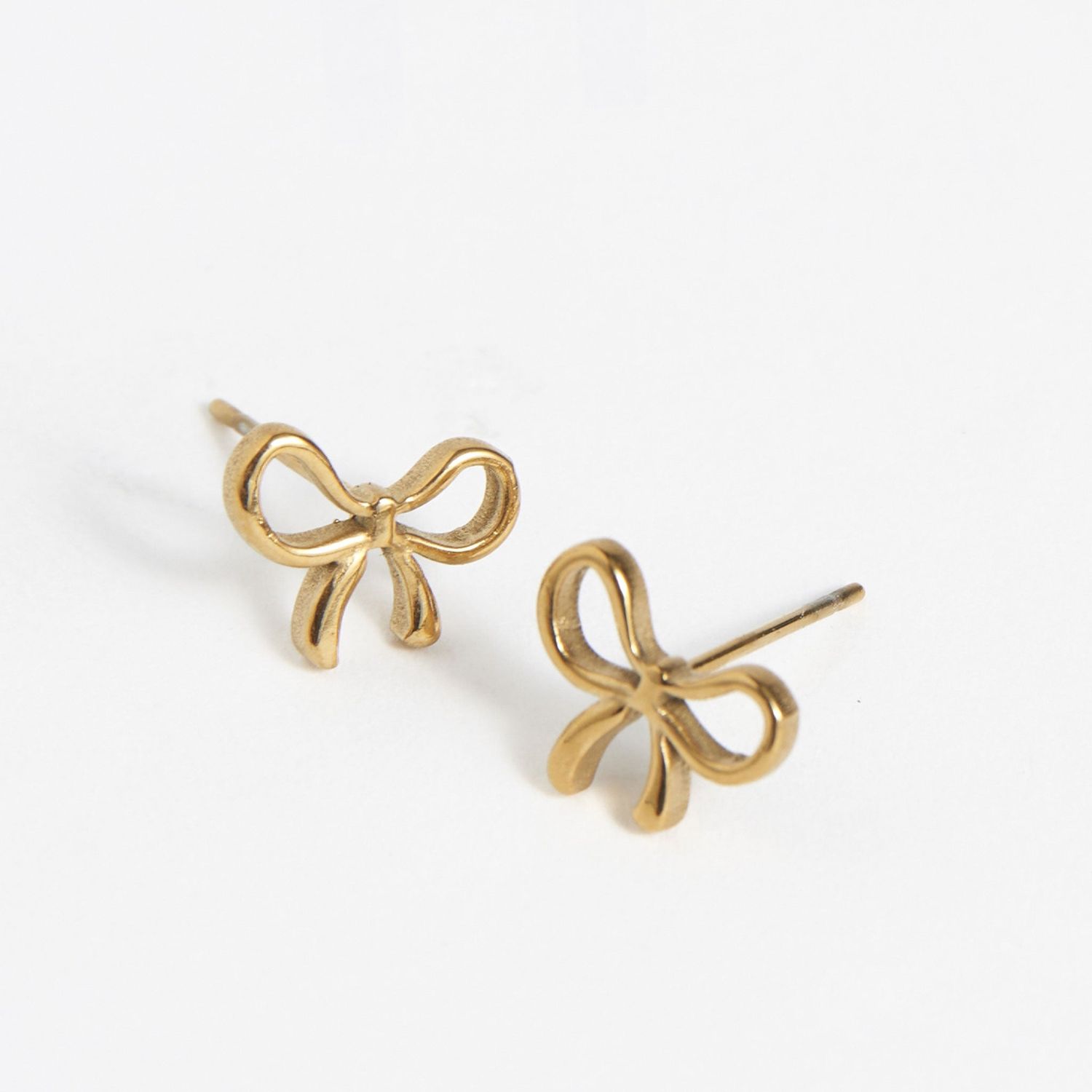 Narelle - Bow Stud Earrings - 18K Gold Plating
