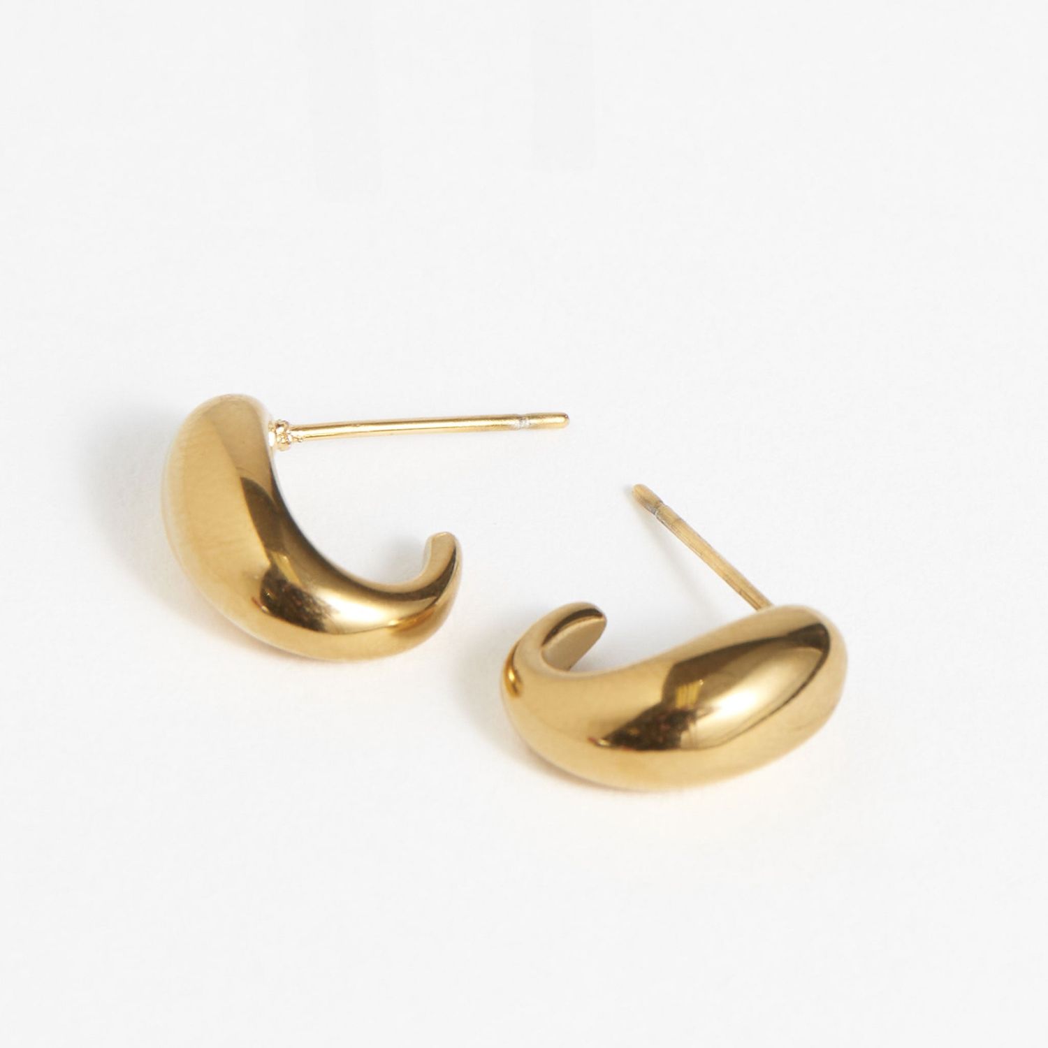 Narelle - Half Loop Hoop Earrings - 18K Gold Plating