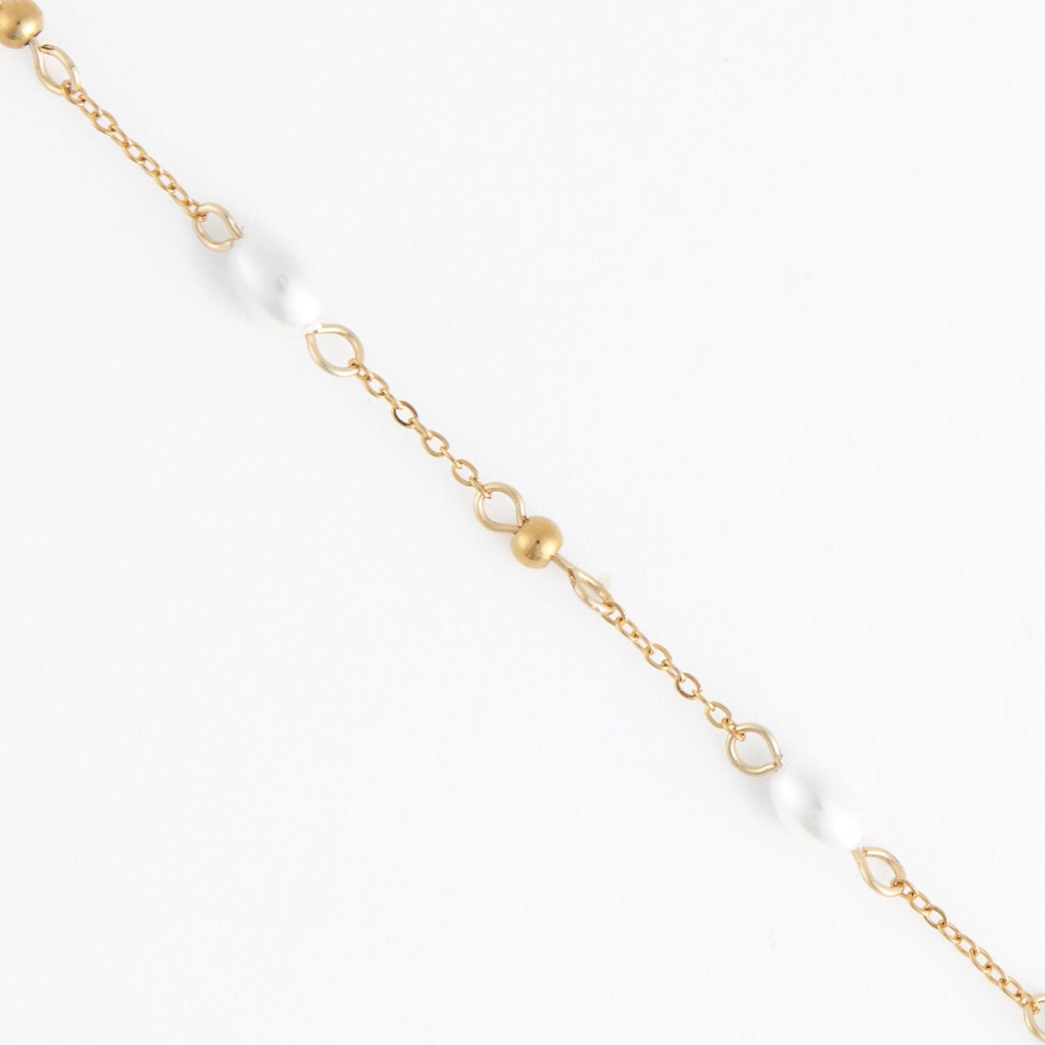 Narelle - Pearl And Bead Station Necklace L: 18" - 18K Gold Plating