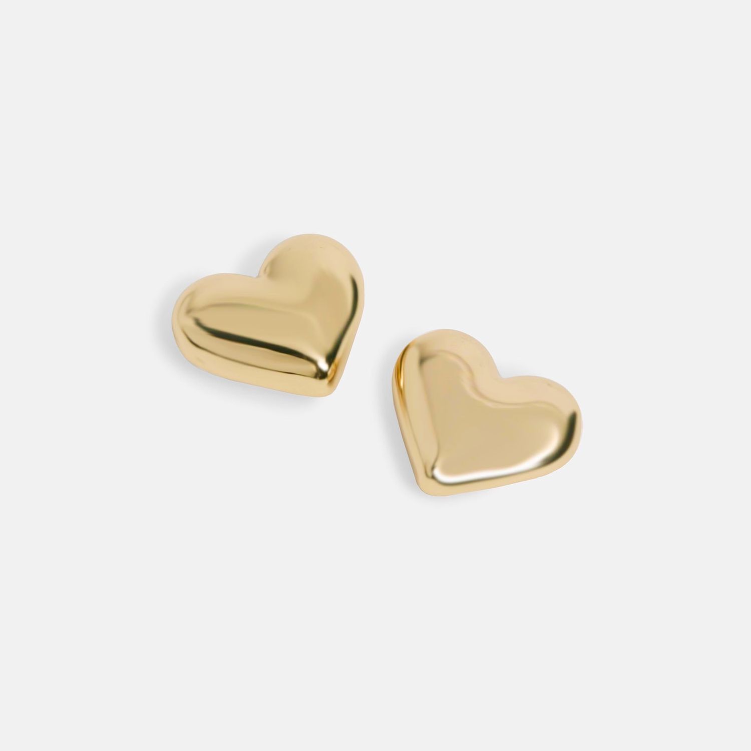 Whispers - Bubble Heart Studs - Gold