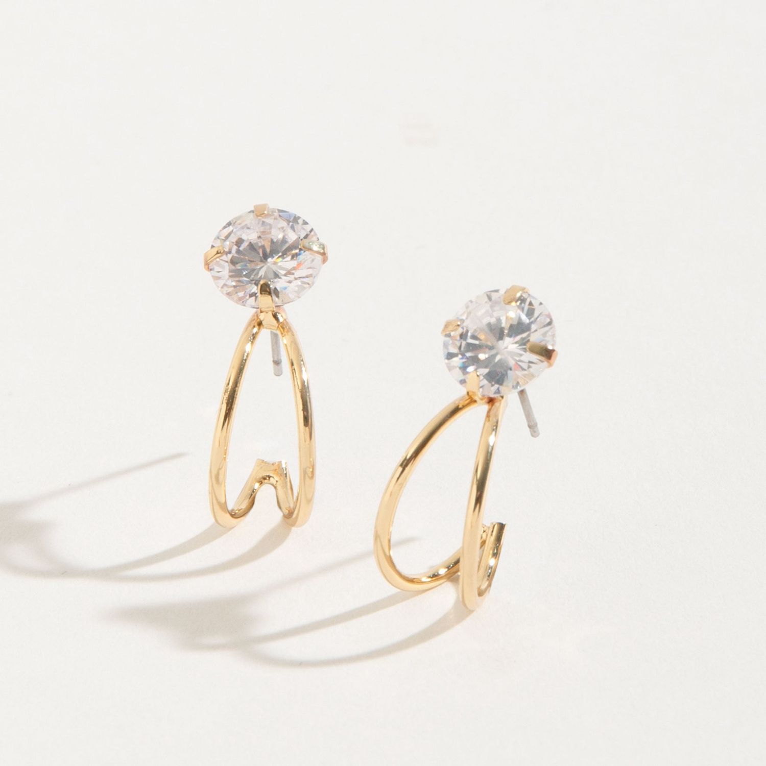 Dazzlers - Double Hoop Earrings - Gold