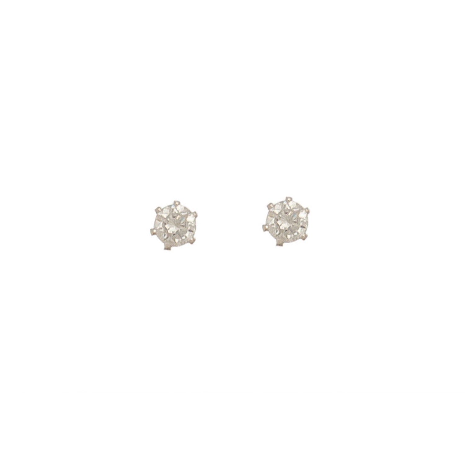 Ear Sense - 2Mm Cz Earrings - Silver