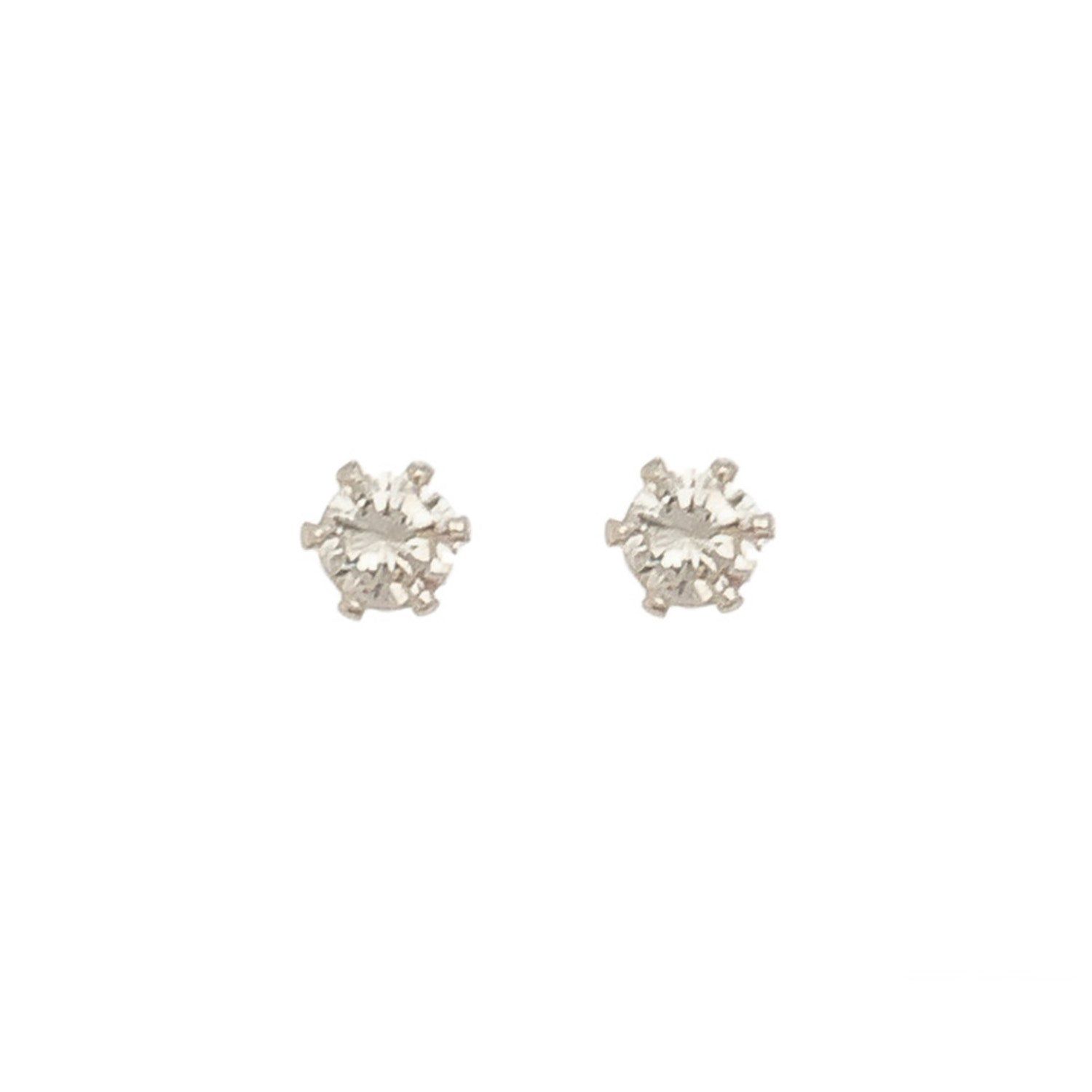Ear Sense - 3Mm Cz Earrings - Silver