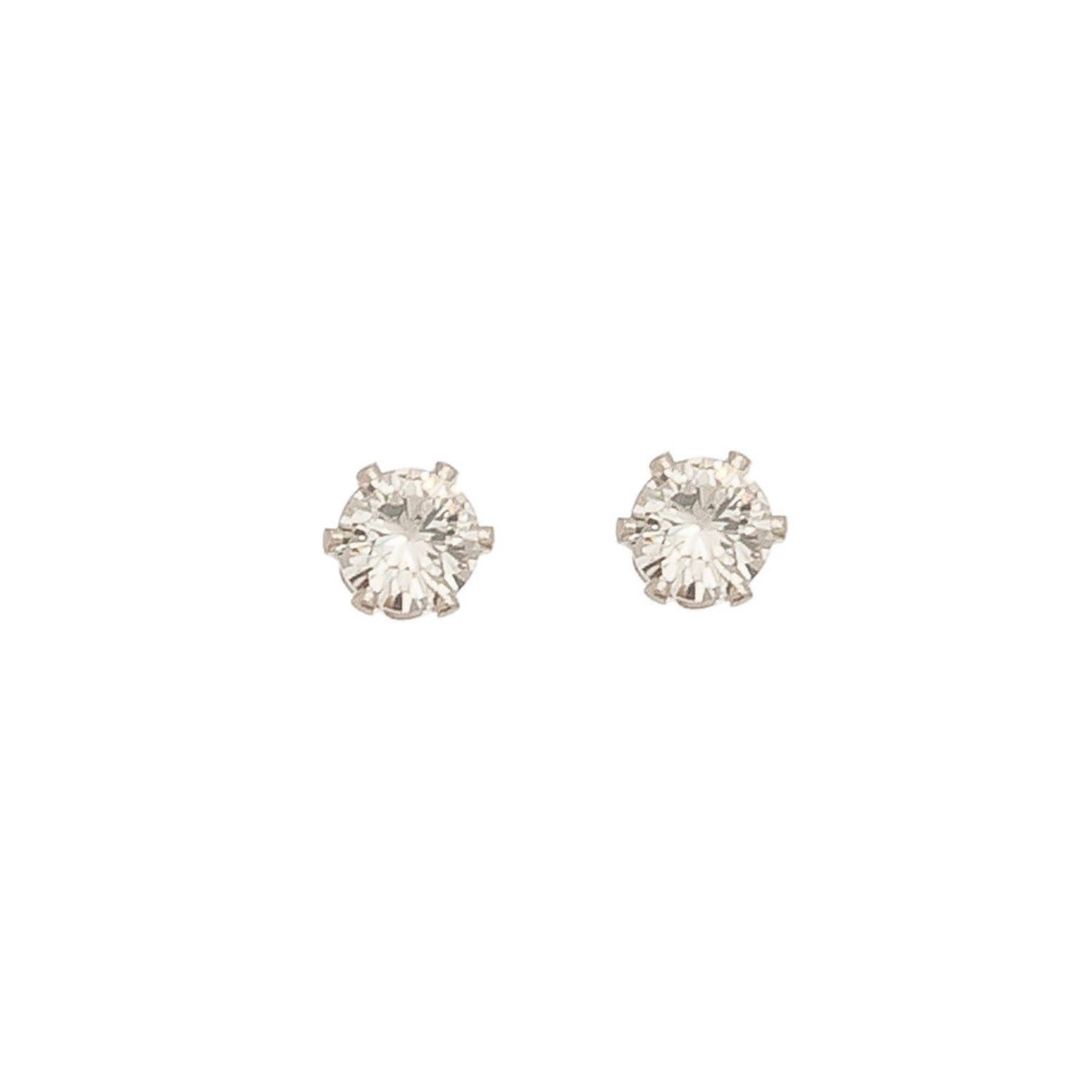 Ear Sense - 4Mm Cz Earrings - Silver