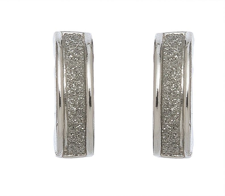 Ear Sense - Glitter Hoop Earrings - Silver