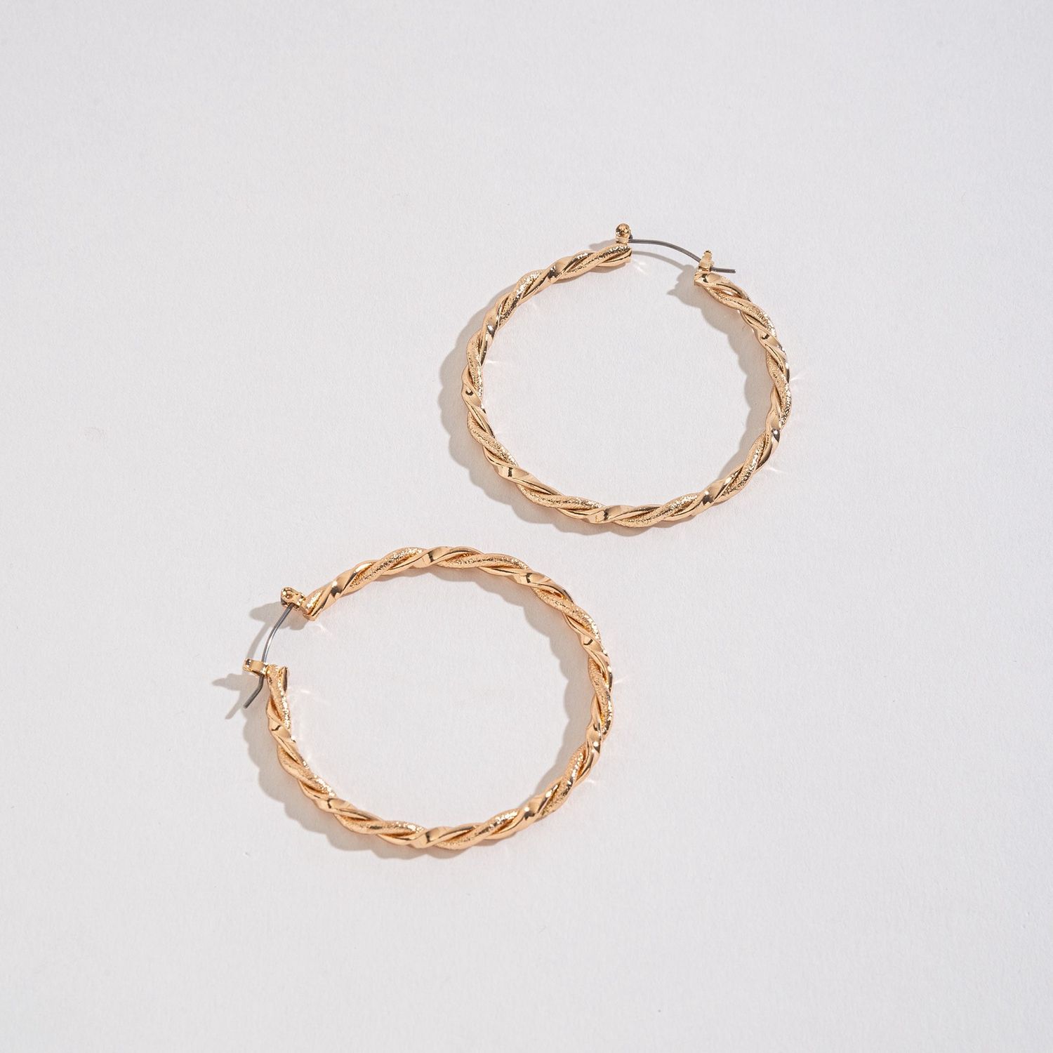 Gold Lg Twisted - Earrings