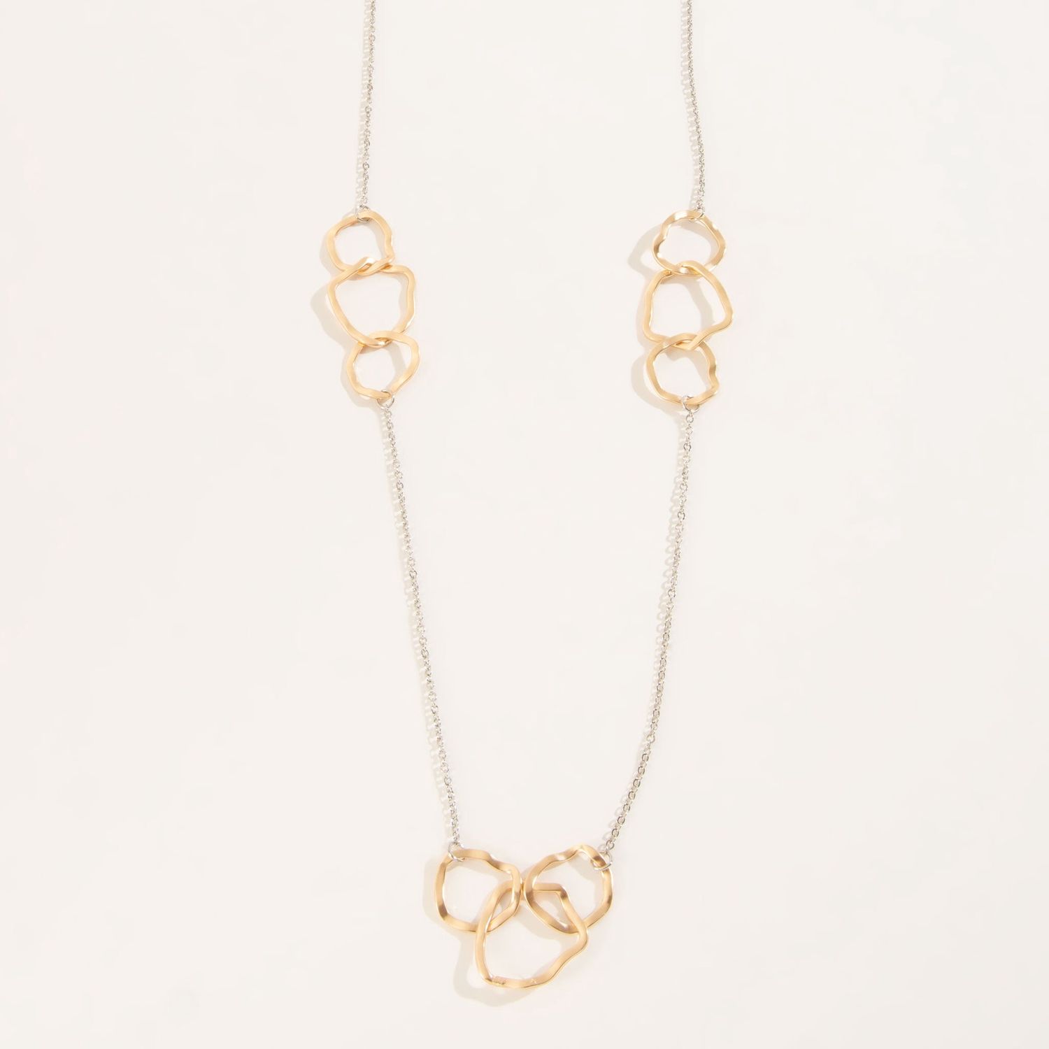 Eris Long Linked Geometric Necklace - 2 Colors L: 42"
