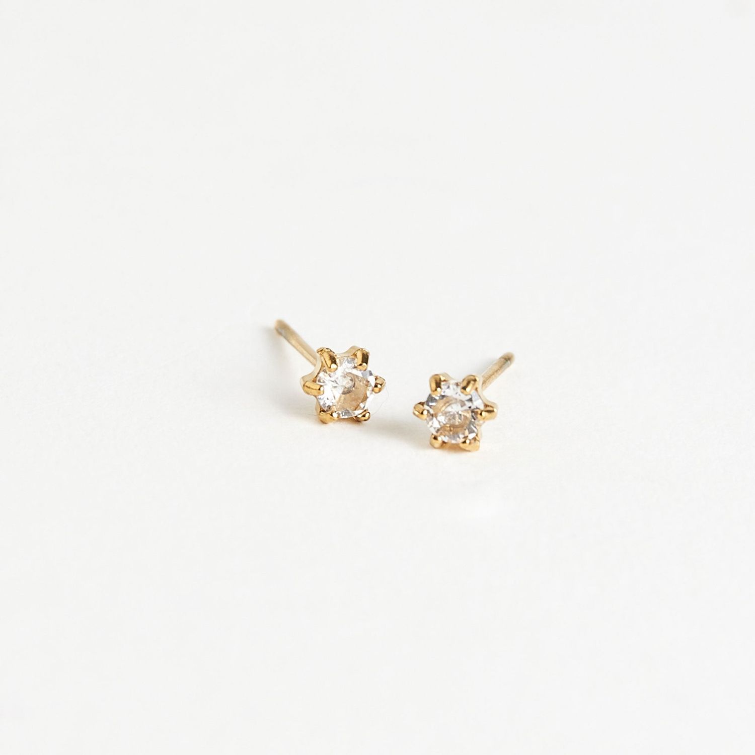Narelle - 3Mm Round Cz Studs - 18K Gold Plating