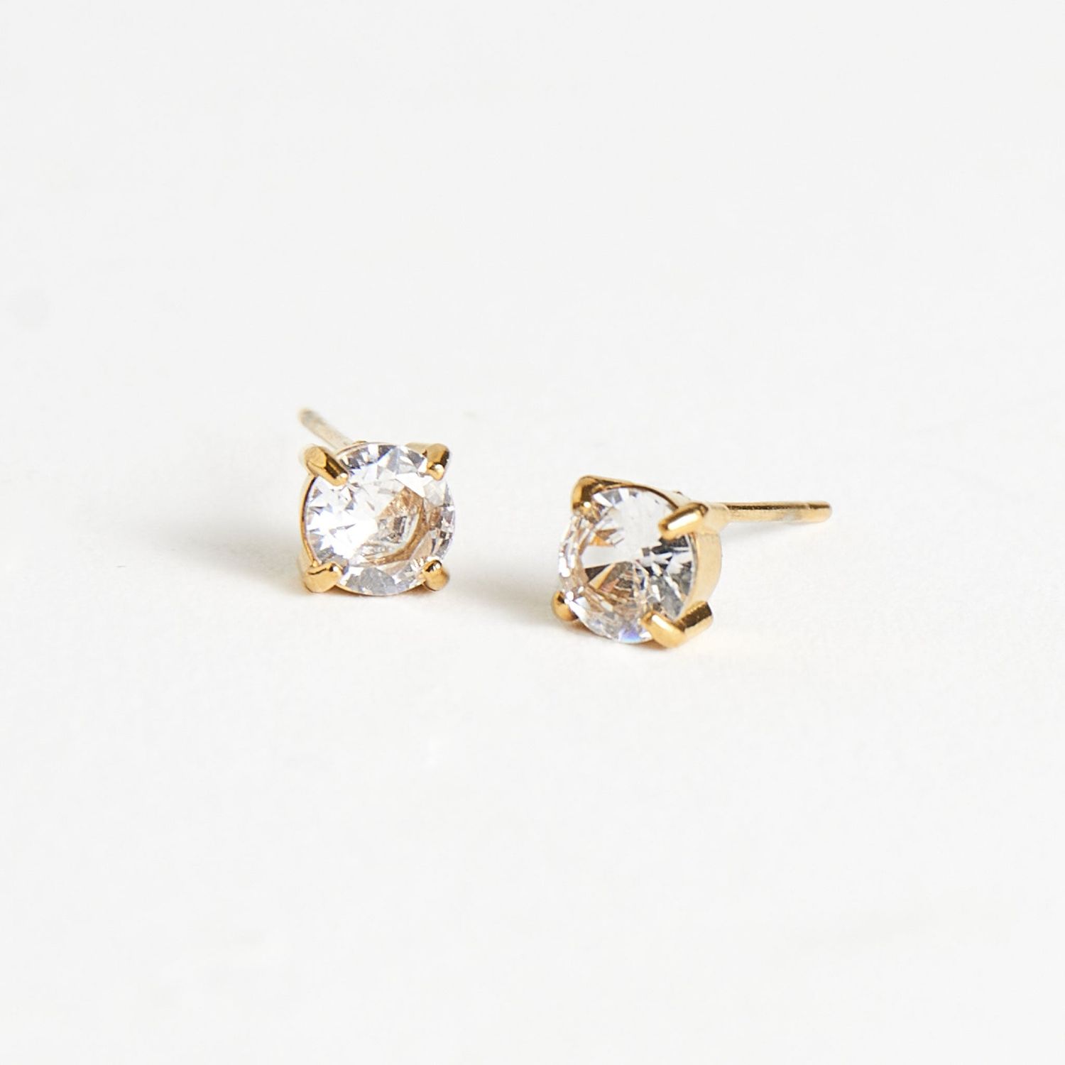 Narelle - 5Mm Round Cz Studs - 18K Gold Plating