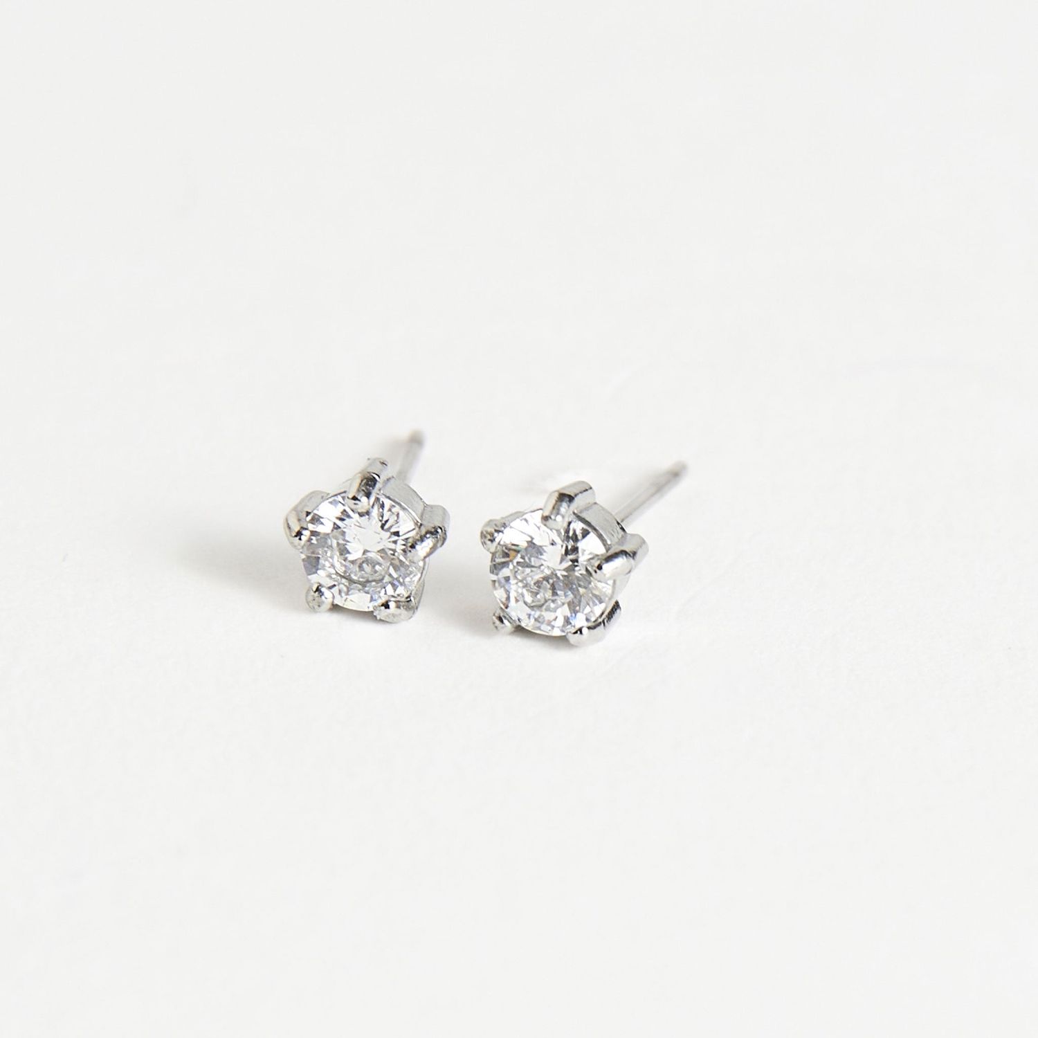 Narelle - 4Mm Round Cz Studs - Stainless Steel