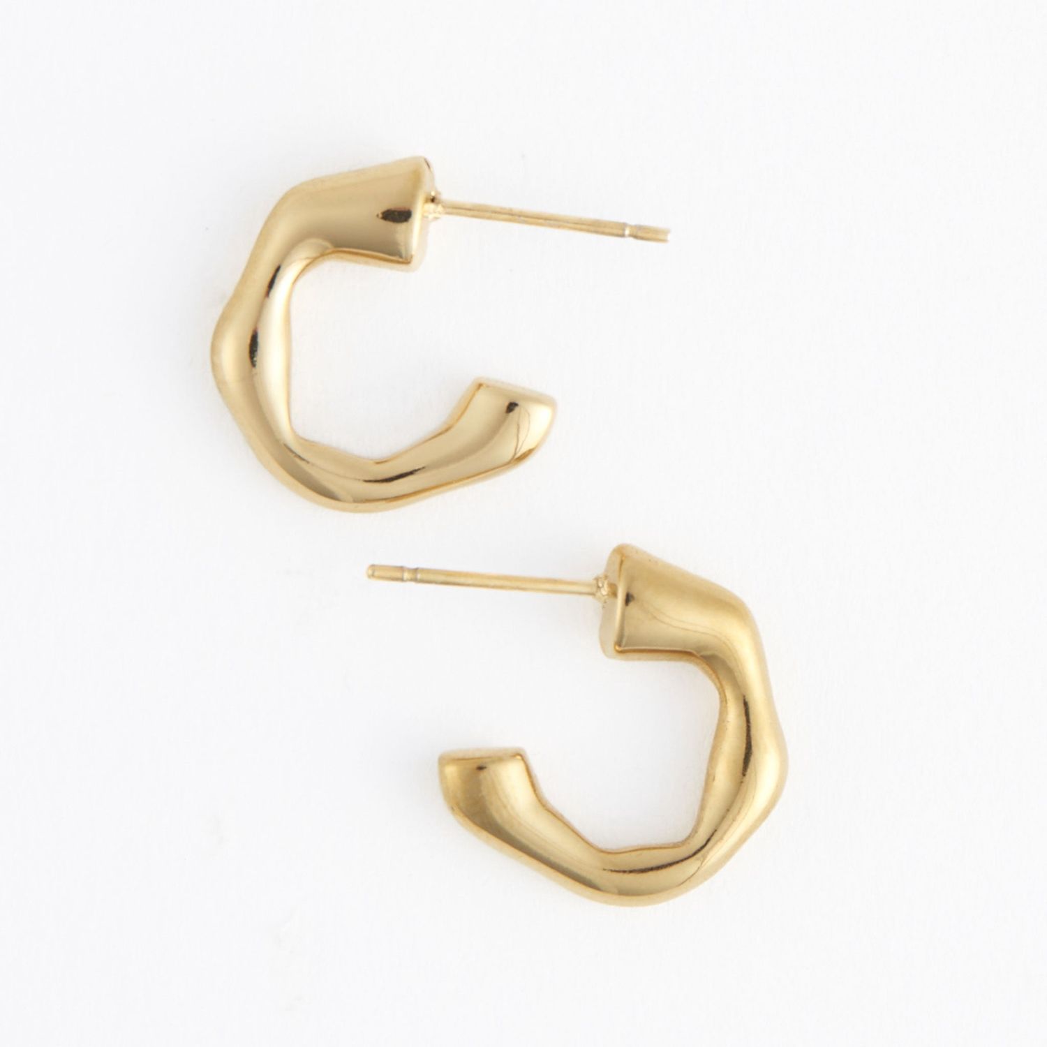 Narelle - Bamboo C-Hoop Earrings - 18K Gold Plating