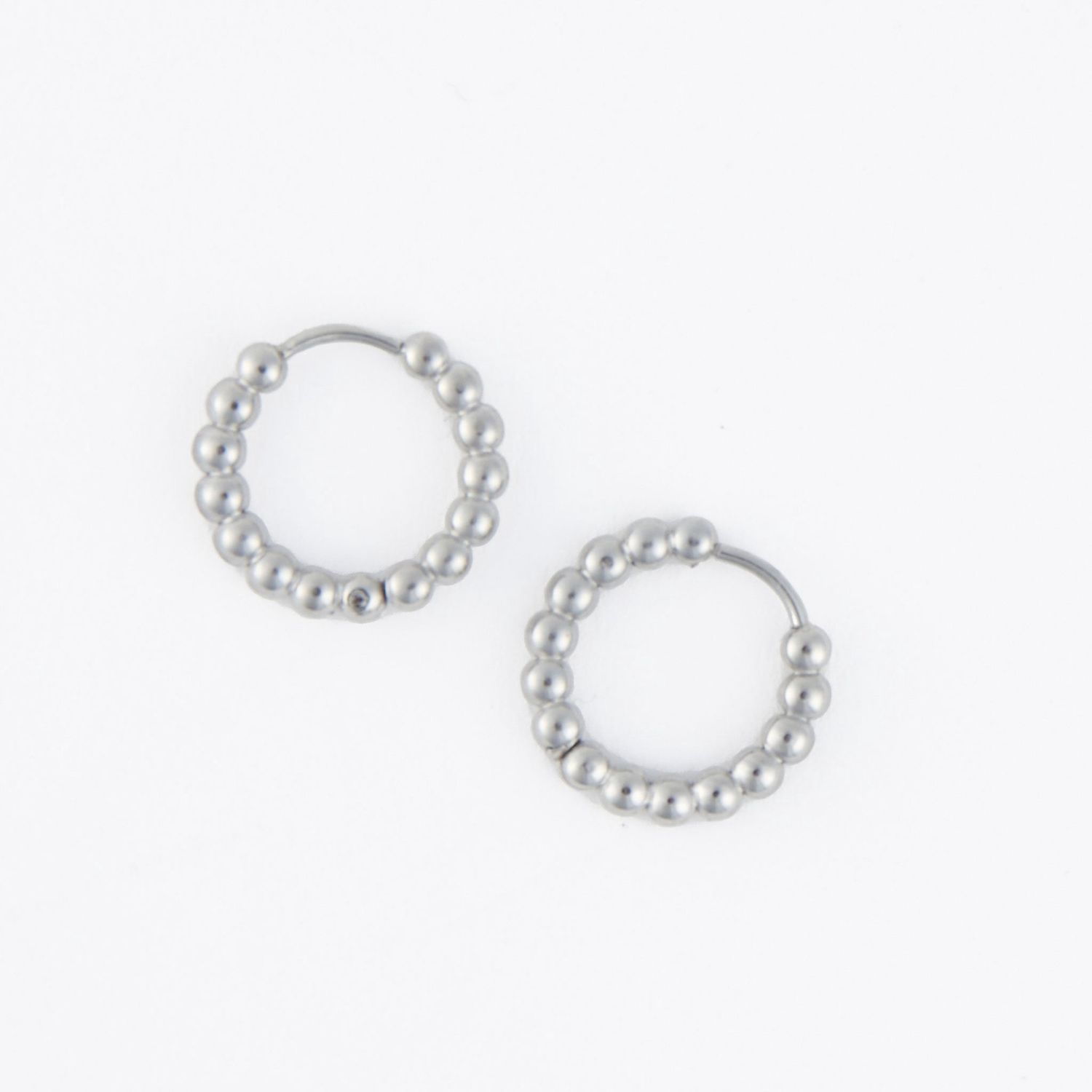 Narelle - Beaded Hoop Earrings - Stainless Steel