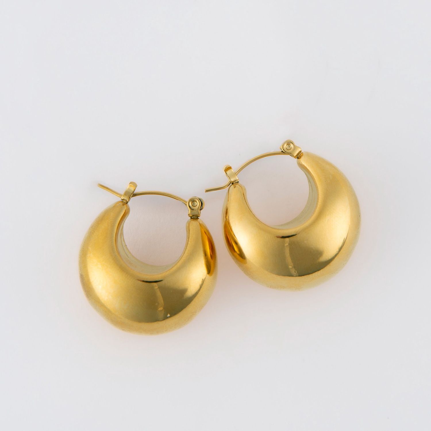 Narelle - Bowl Pin Catch Hoop Gold - 18K Gold Plating